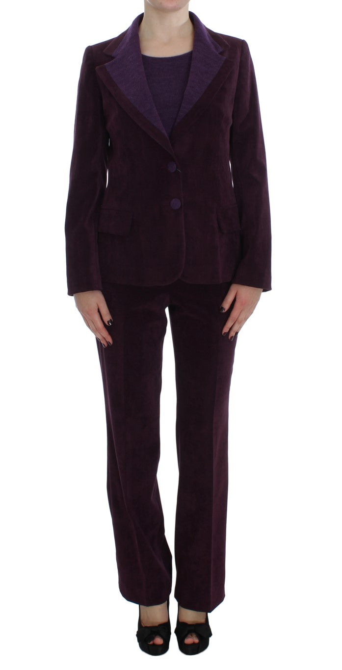 BENCIVENGA Elegantes dreiteiliges Anzugset aus Wollmischung in Lila