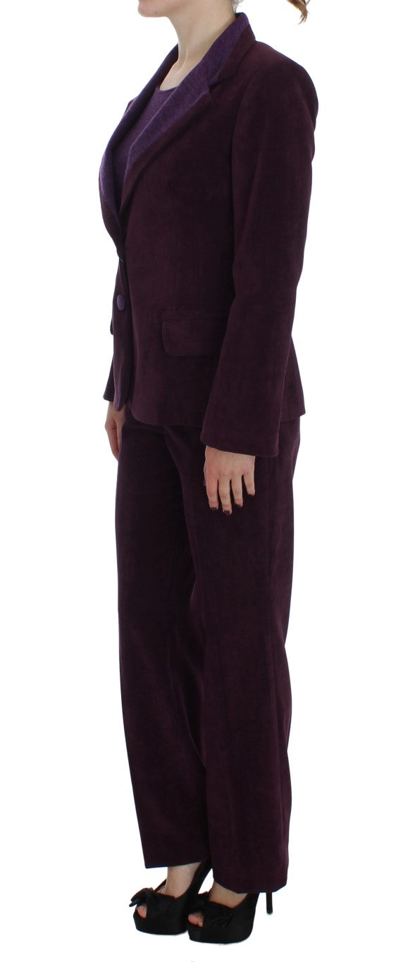BENCIVENGA Elegantes dreiteiliges Anzugset aus Wollmischung in Lila
