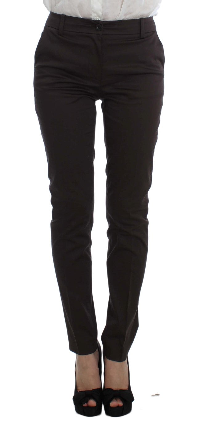 Exte Chic Braunes Anzugset aus Baumwolle und Elastan