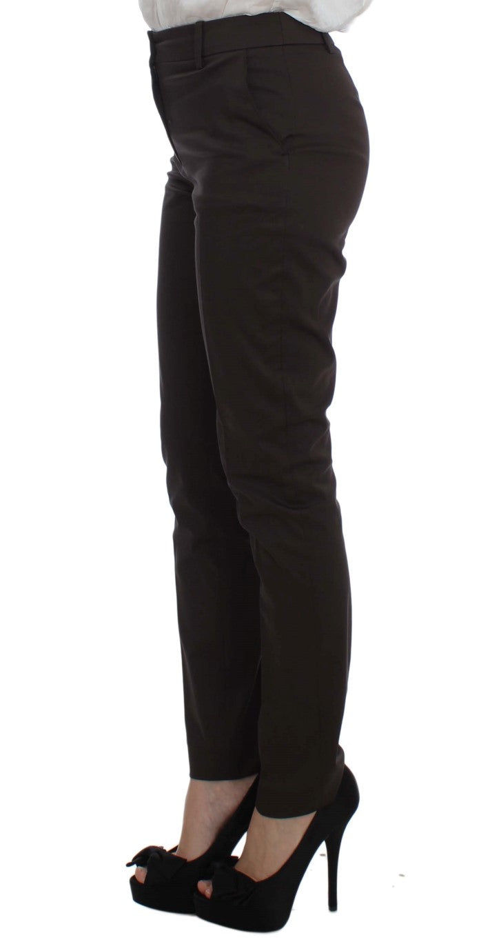 Exte Chic Braunes Anzugset aus Baumwolle und Elastan