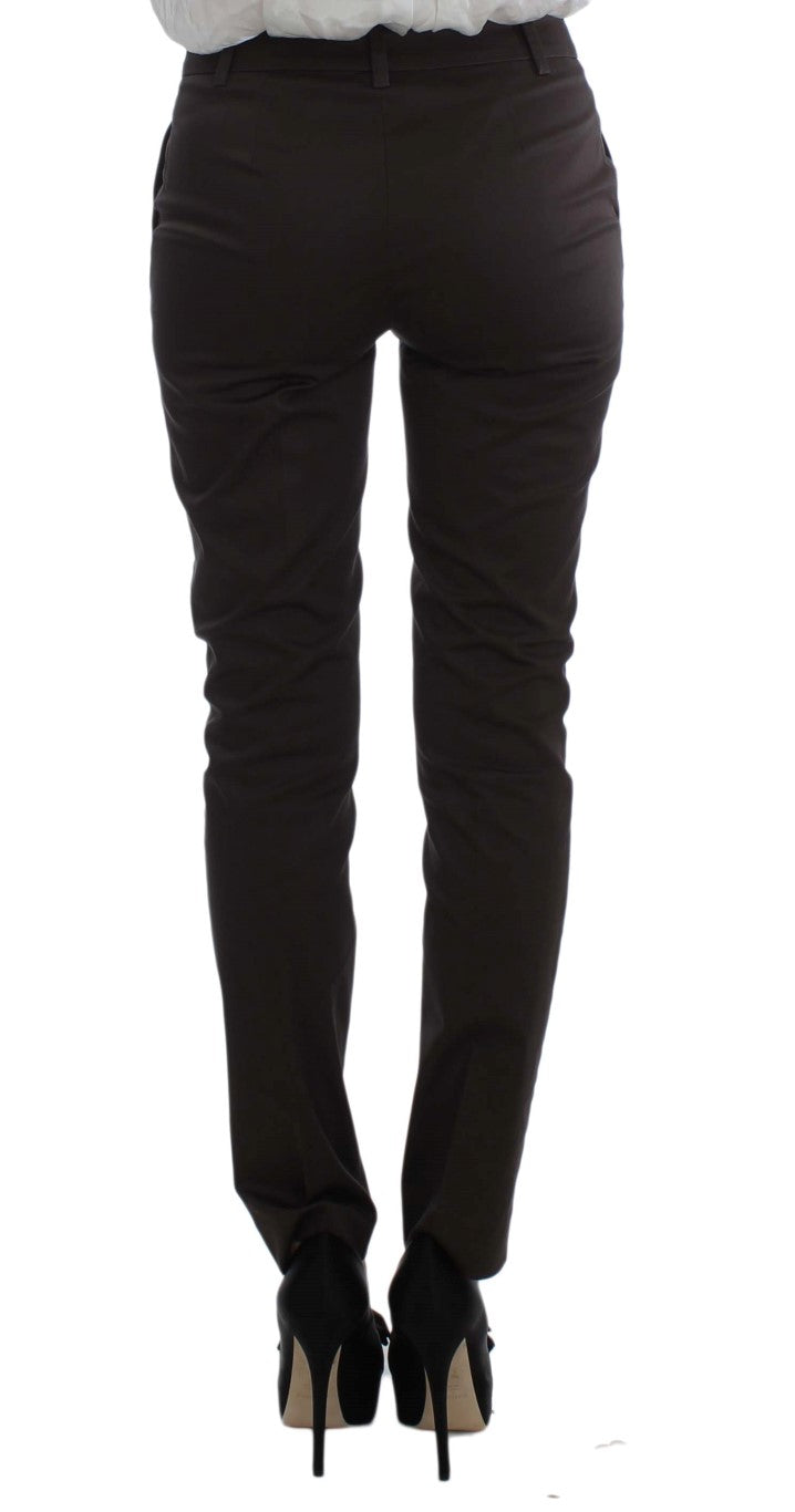 Exte Chic Braunes Anzugset aus Baumwolle und Elastan