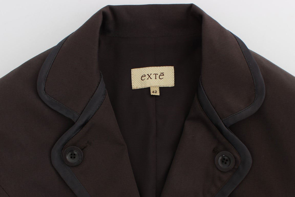 Exte Chic Braunes Anzugset aus Baumwolle und Elastan