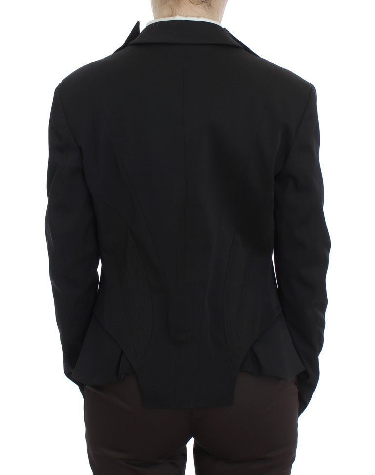 Exte Elegante schwarze Stretch-Blazerjacke