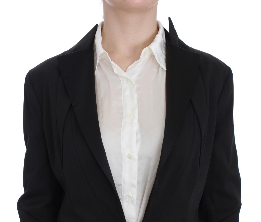 Exte Elegante schwarze Stretch-Blazerjacke
