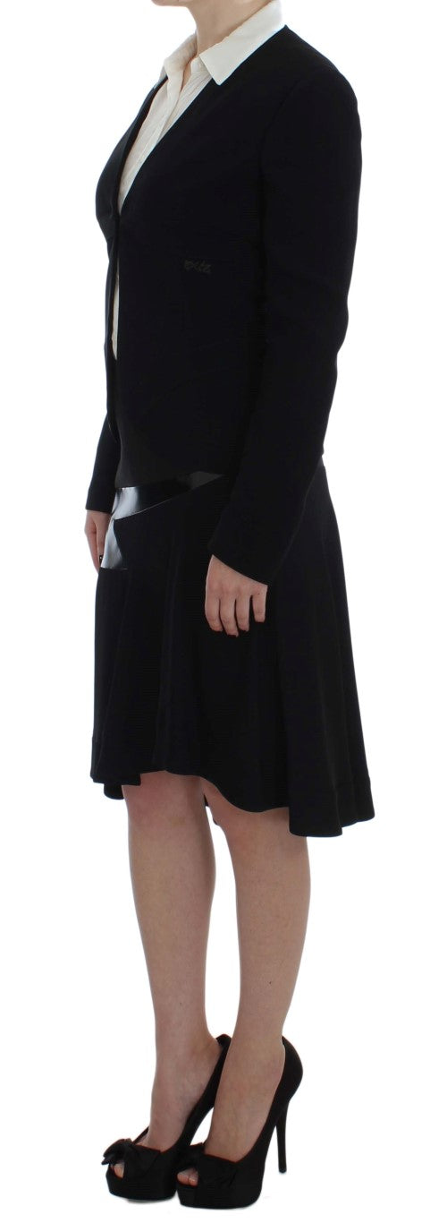 Exte Eleganter Zweiteiliger Rockanzug in Schwarz &amp; Blau