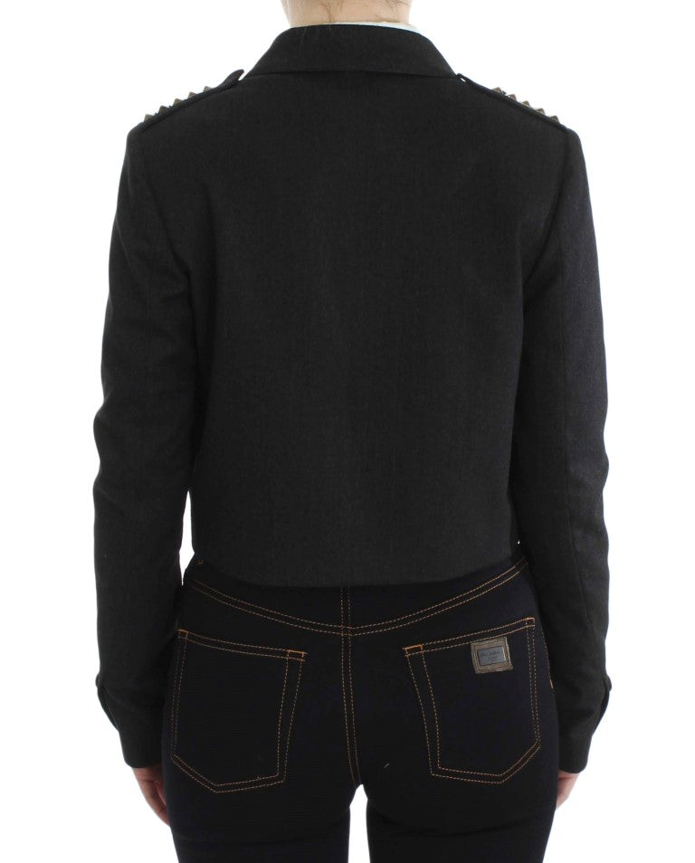 Exte Elegante graue Blazerjacke mit goldenen Knöpfen