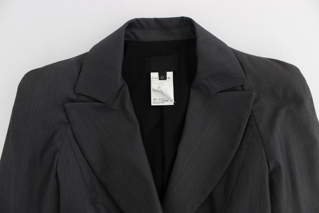 Exte Chic Graues Hosenanzug-Ensemble aus Baumwollmischung