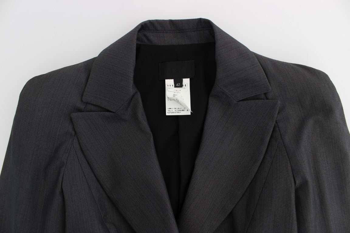 Exte Chic Graues Hosenanzug-Ensemble aus Baumwollmischung