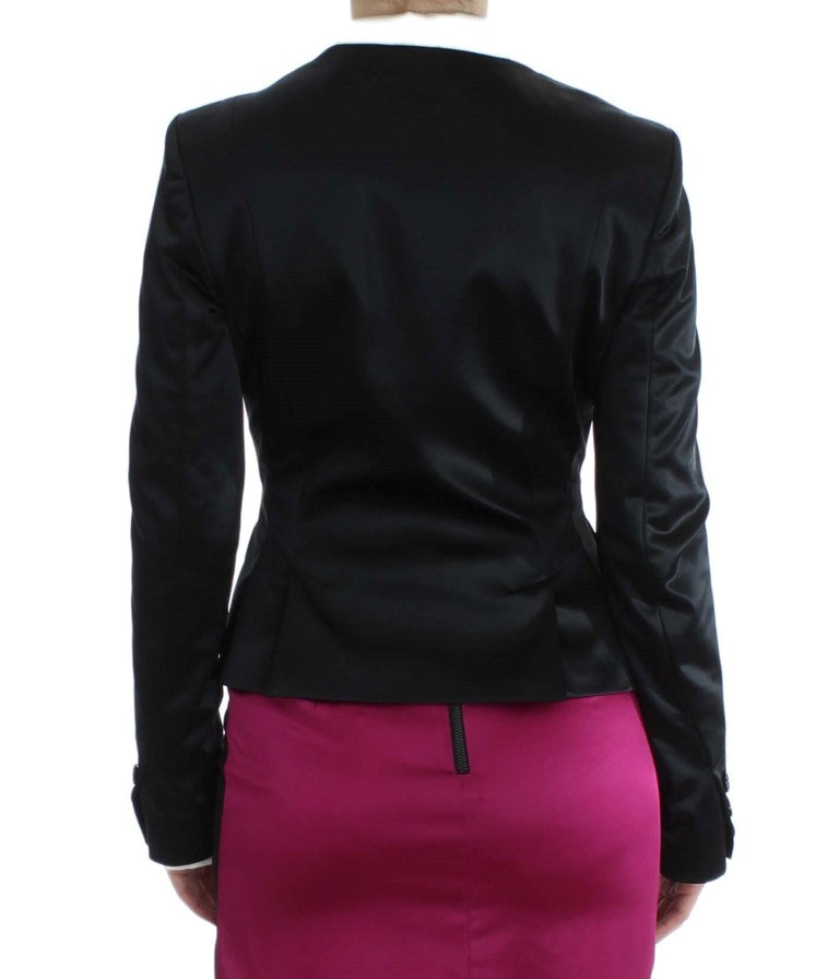 Exte Chic Einreihiger Blazer in Schwarz und Pink