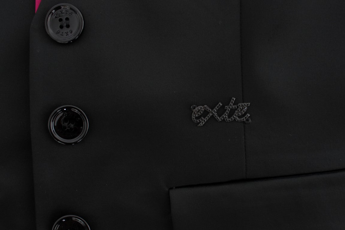 Exte Chic Einreihiger Blazer in Schwarz und Pink