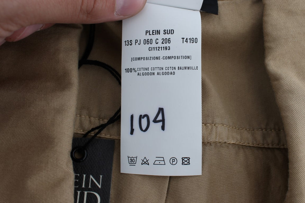 PLEIN SUD Beige ärmellose Baumwollbluse