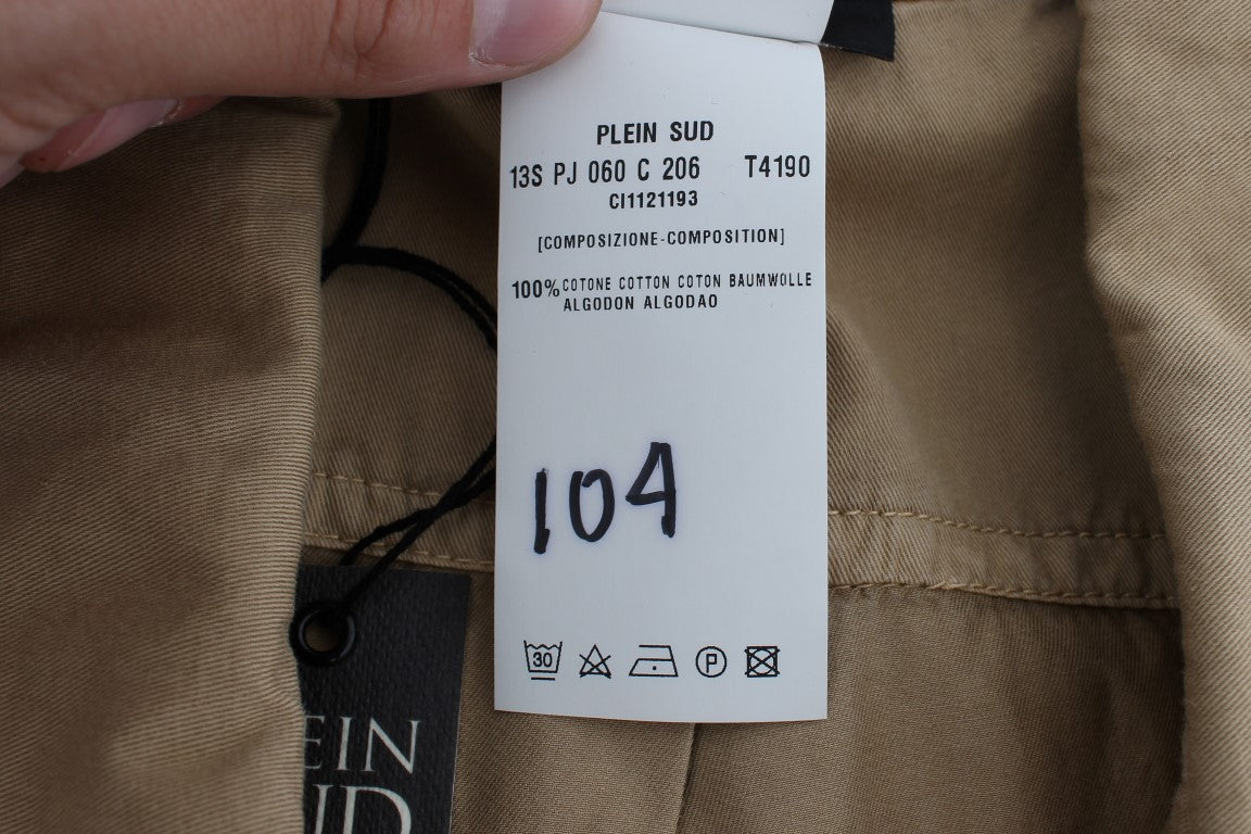 PLEIN SUD Beige ärmellose Baumwollbluse