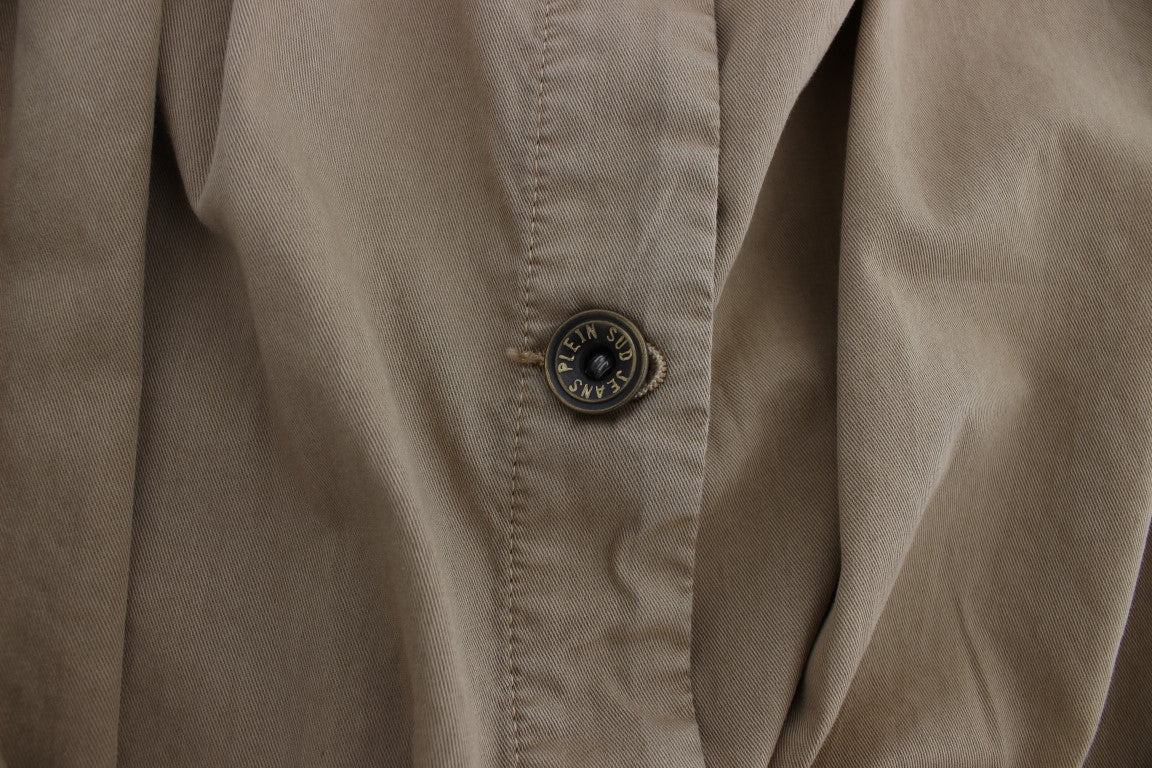 PLEIN SUD Beige ärmellose Baumwollbluse
