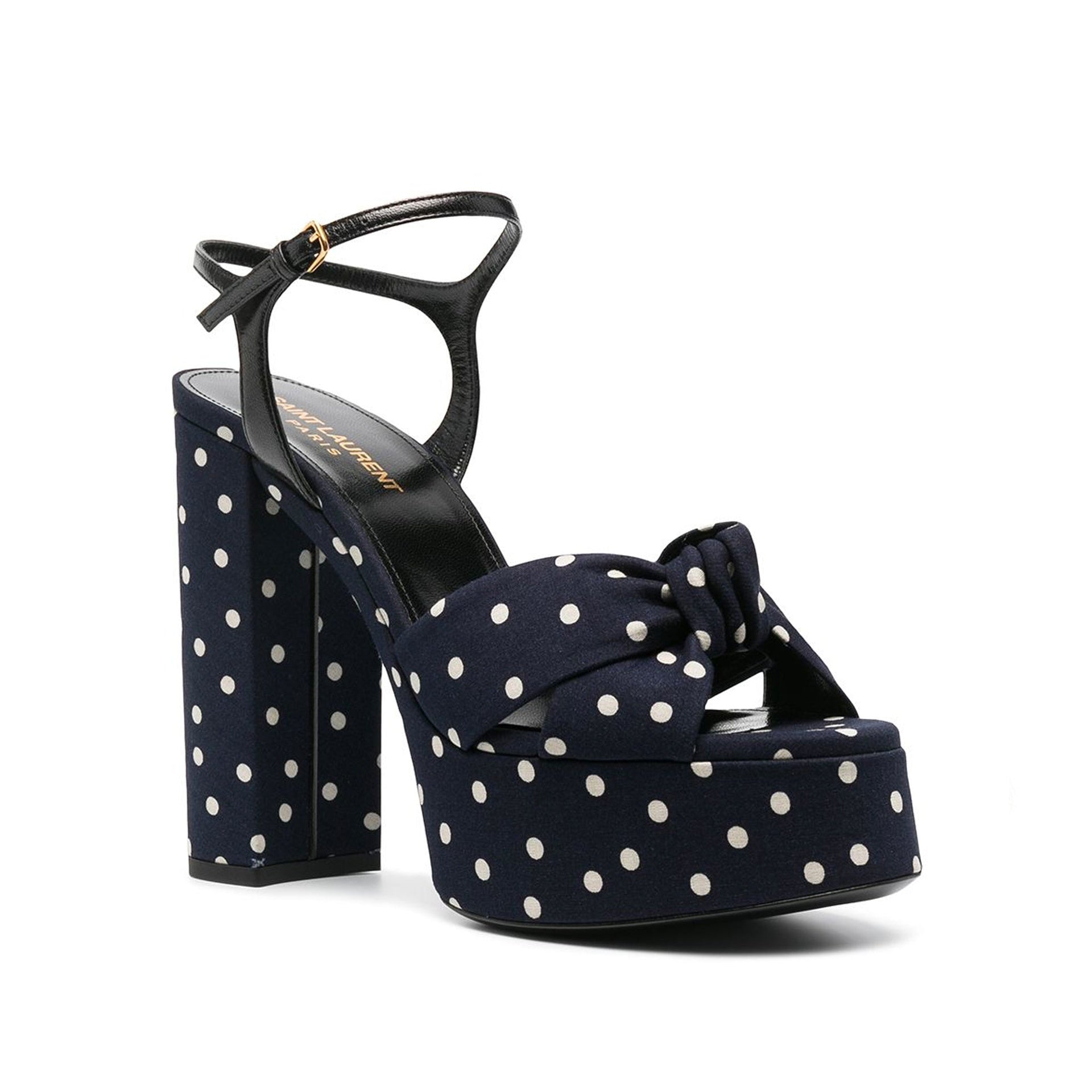 Saint Laurent Bianca Polka-Dot Sandals