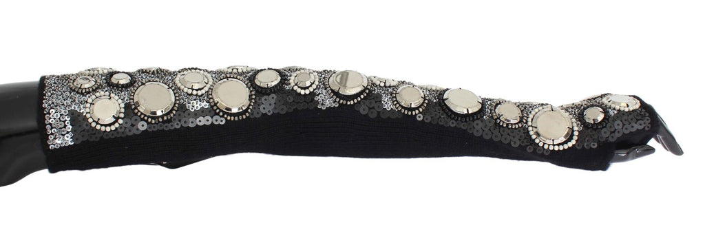 Dolce &amp; Gabbana Fingerlose Handschuhe aus Kaschmir mit Pailletten