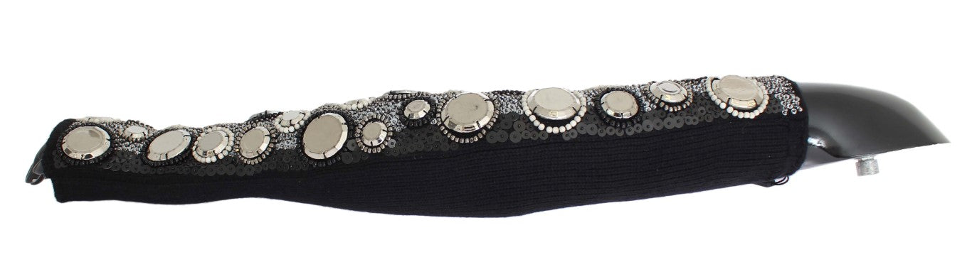 Dolce &amp; Gabbana Fingerlose Handschuhe aus Kaschmir mit Pailletten