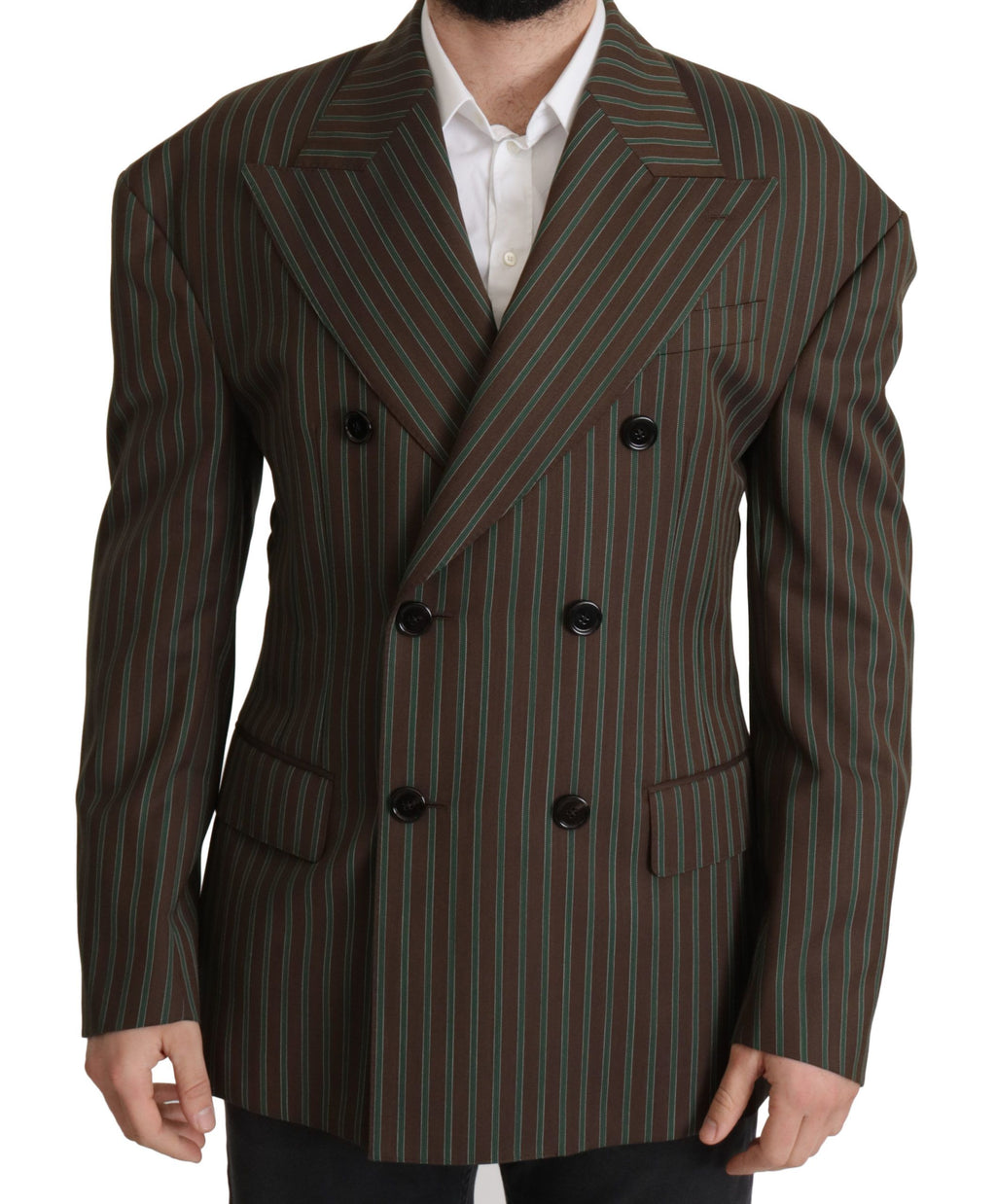 Dolce &amp; Gabbana – Mehrfarbig gestreifter Zweireiher-Blazer