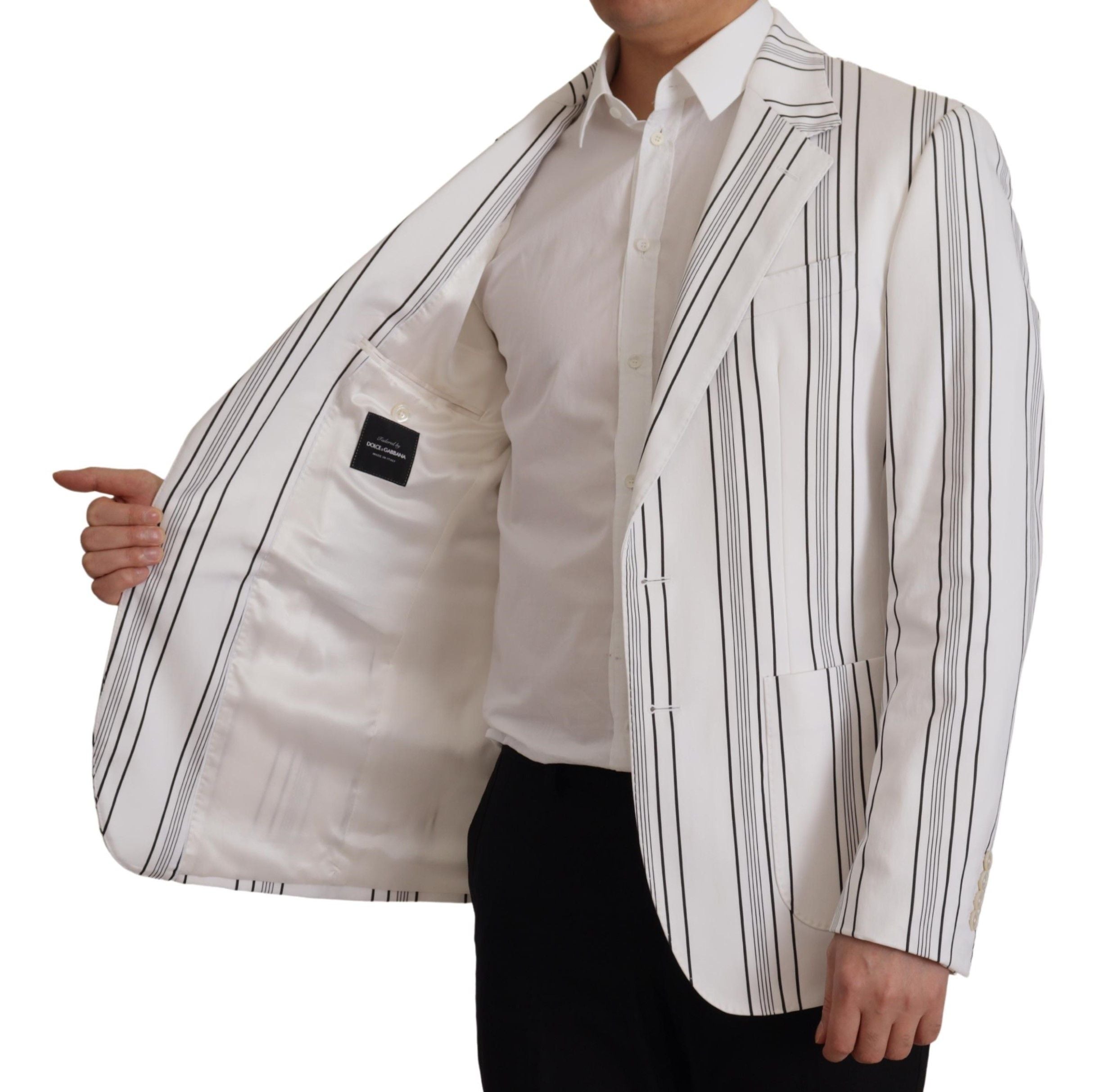 Dolce &amp; Gabbana Eleganter gestreifter Blazer aus Baumwollmischung