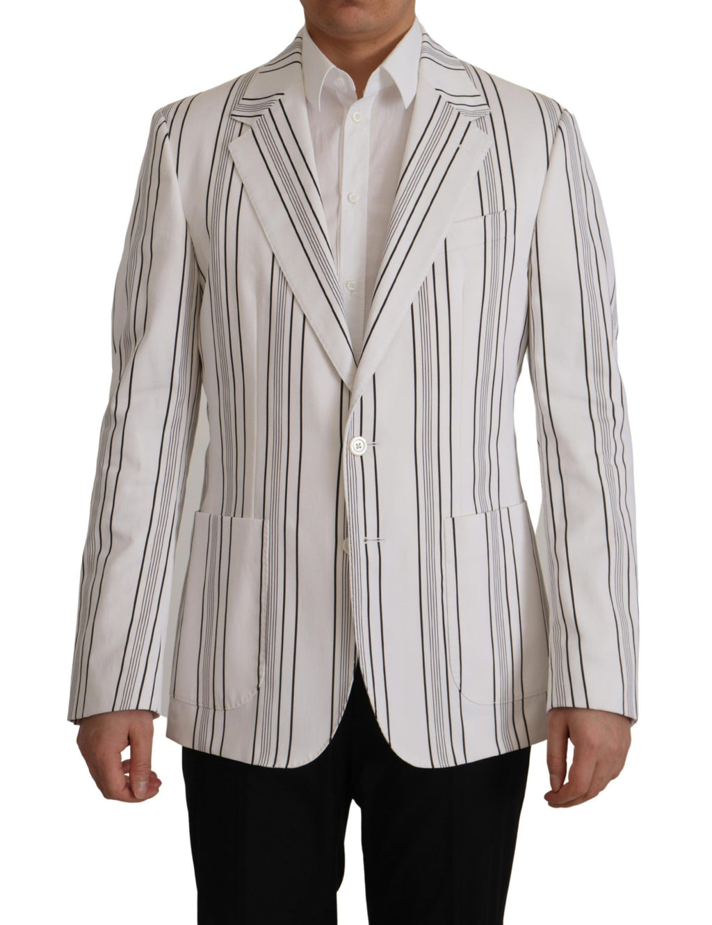 Dolce &amp; Gabbana Eleganter gestreifter Blazer aus Baumwollmischung
