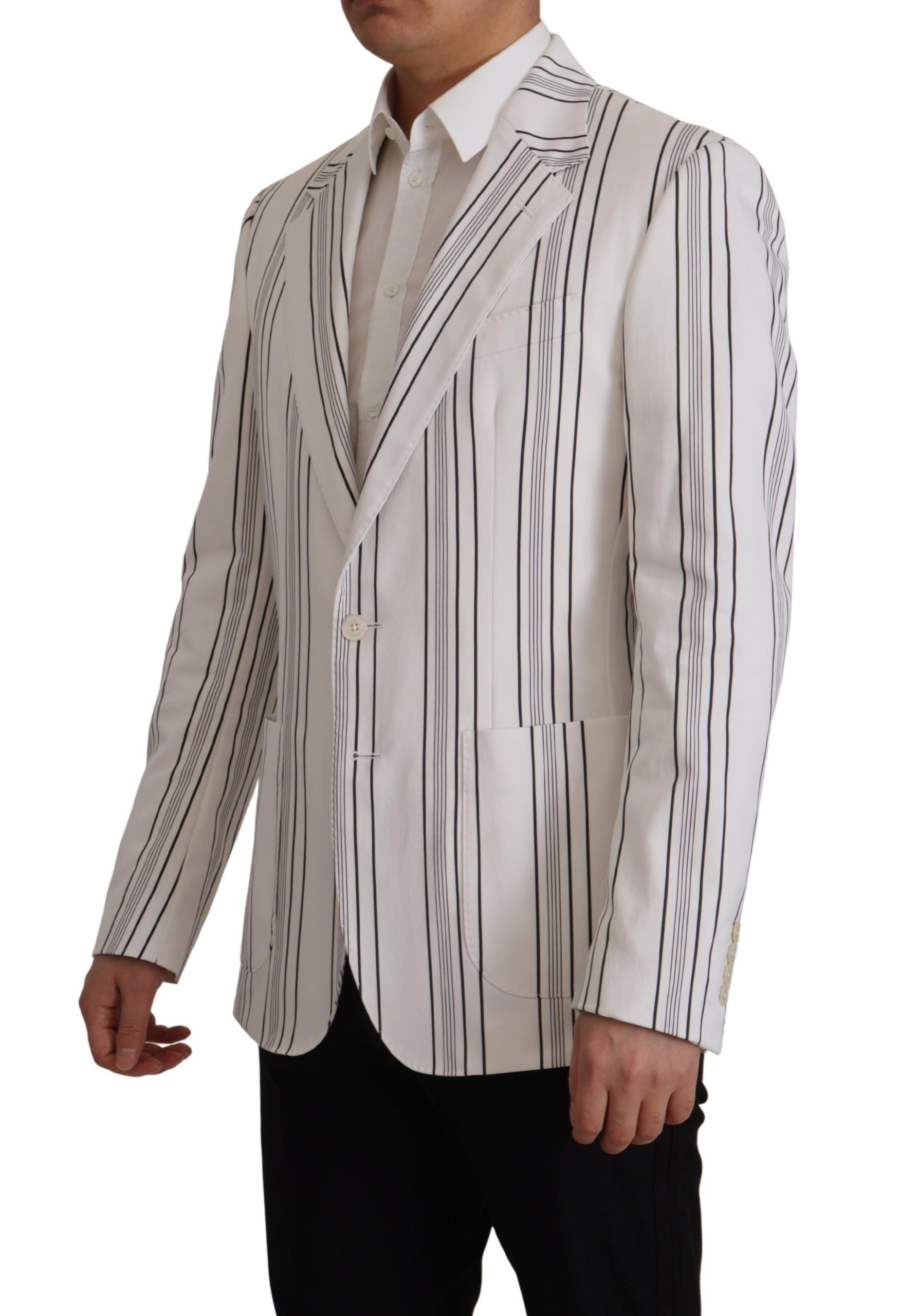 Dolce &amp; Gabbana Eleganter gestreifter Blazer aus Baumwollmischung