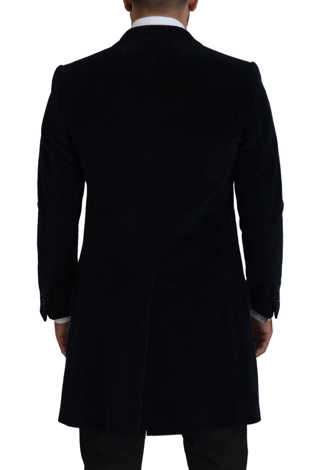 Dolce &amp; Gabbana Elegante schwarze lange Strickjacke aus Baumwolle