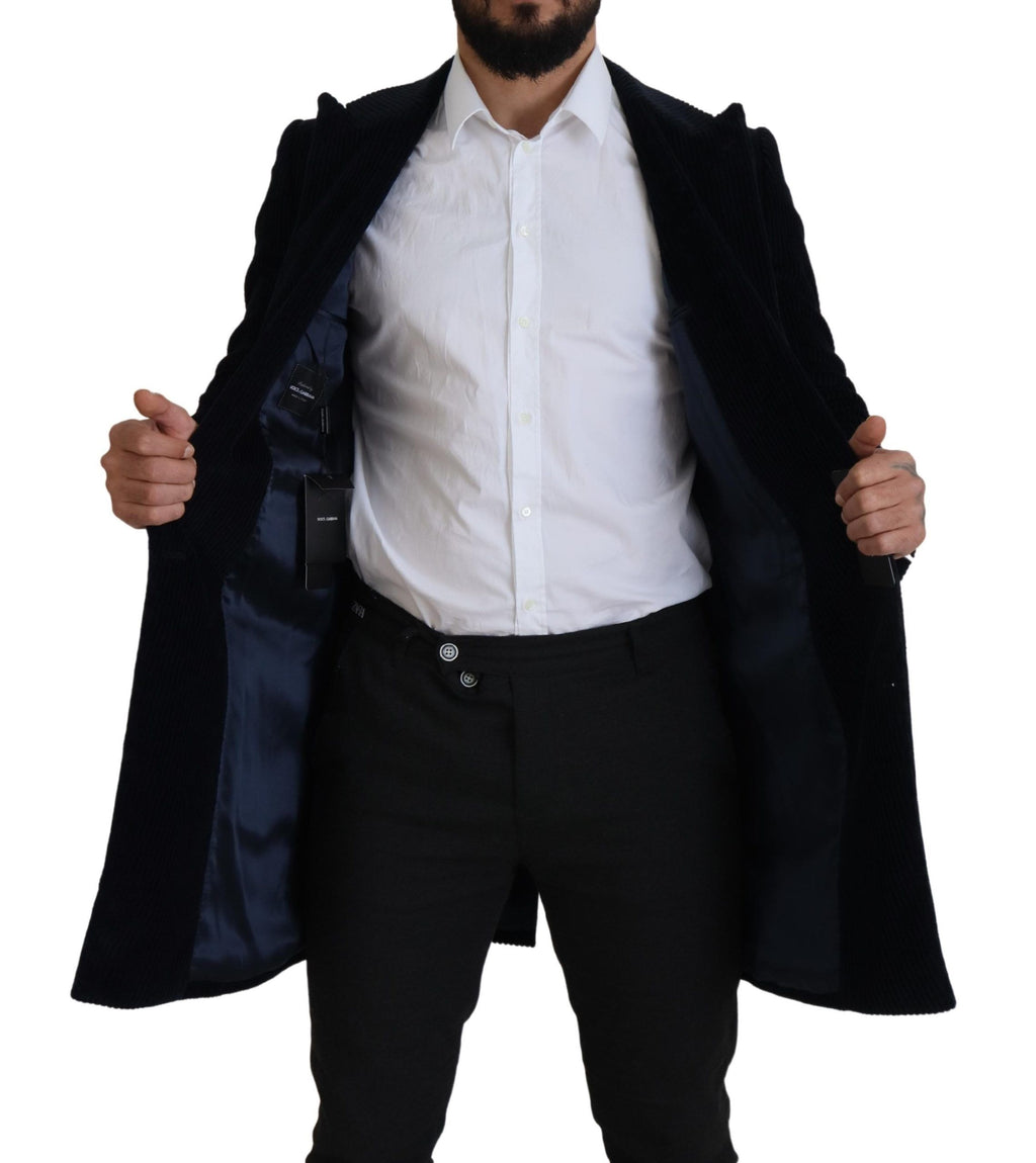 Dolce &amp; Gabbana Elegante schwarze lange Strickjacke aus Baumwolle