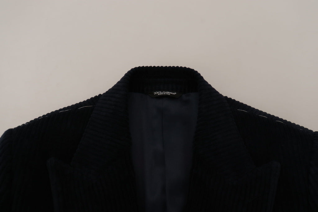 Dolce &amp; Gabbana Elegante schwarze lange Strickjacke aus Baumwolle