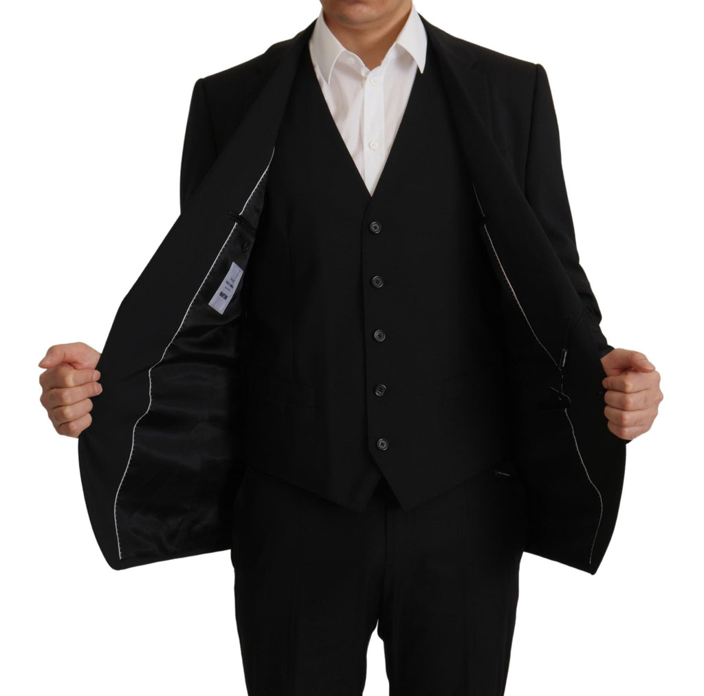 Elegantes Ensemble aus schwarzem Martini-Blazer und Weste von Dolce &amp; Gabbana