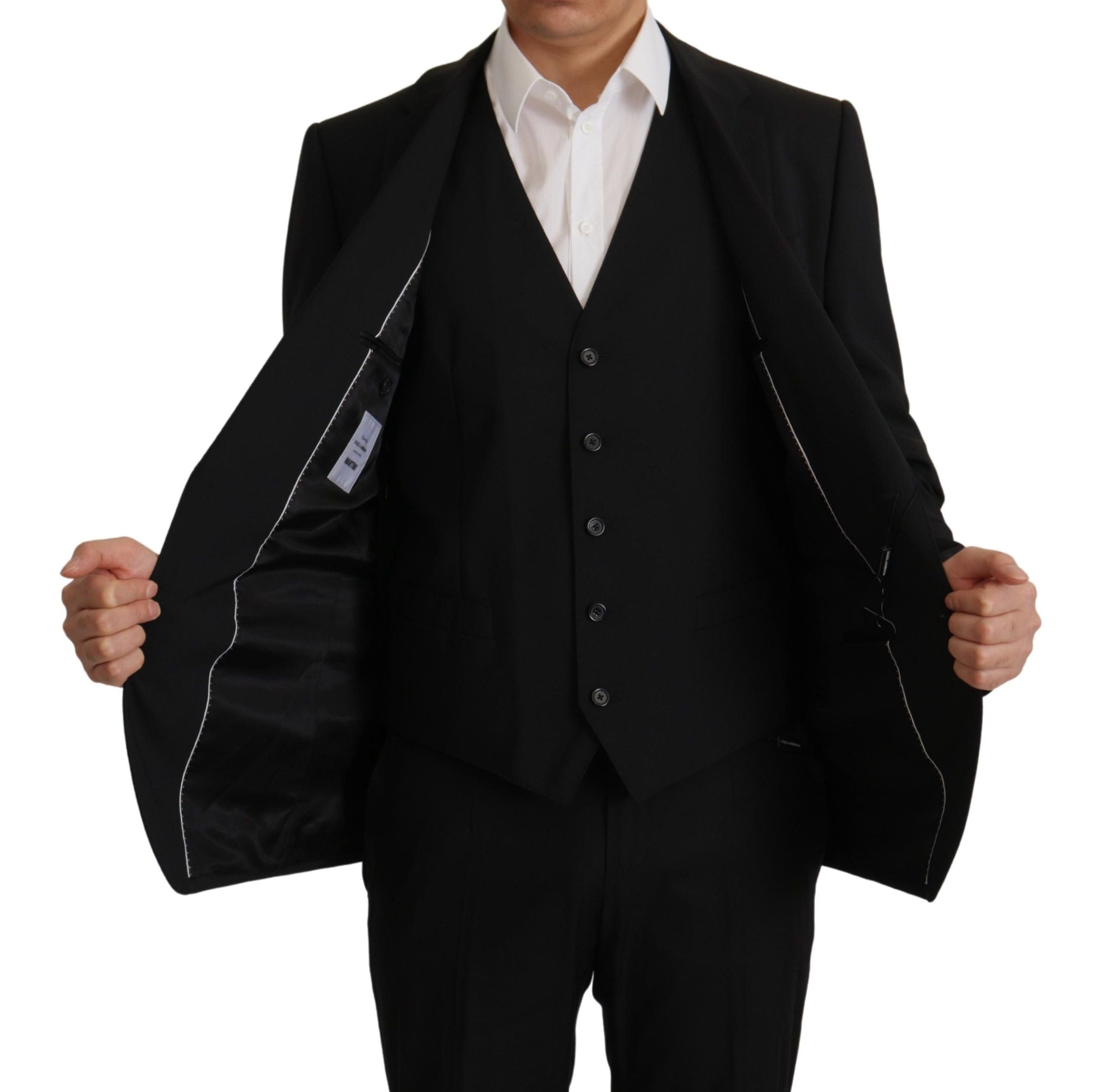 Elegantes Ensemble aus schwarzem Martini-Blazer und Weste von Dolce &amp; Gabbana