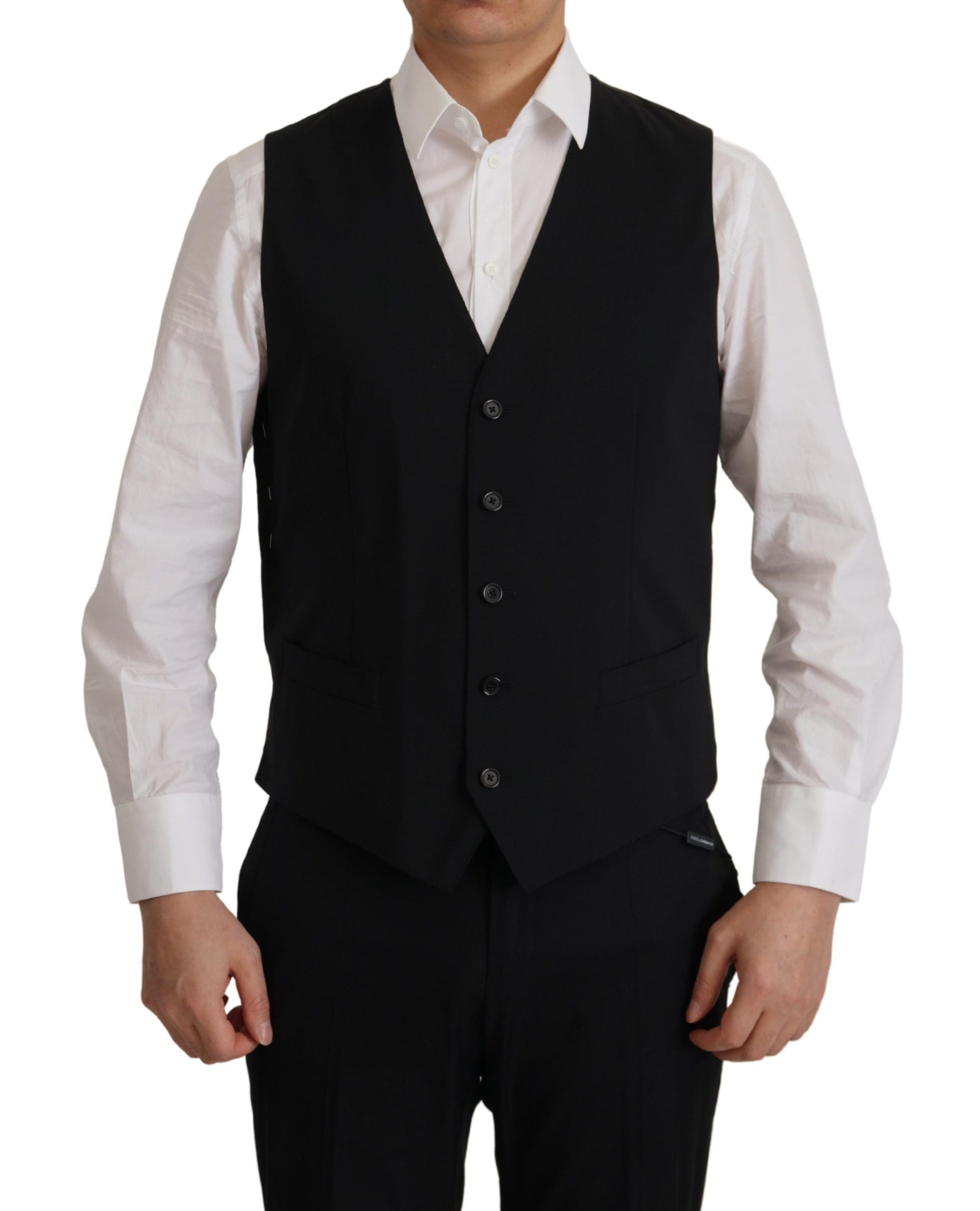 Elegantes Ensemble aus schwarzem Martini-Blazer und Weste von Dolce &amp; Gabbana