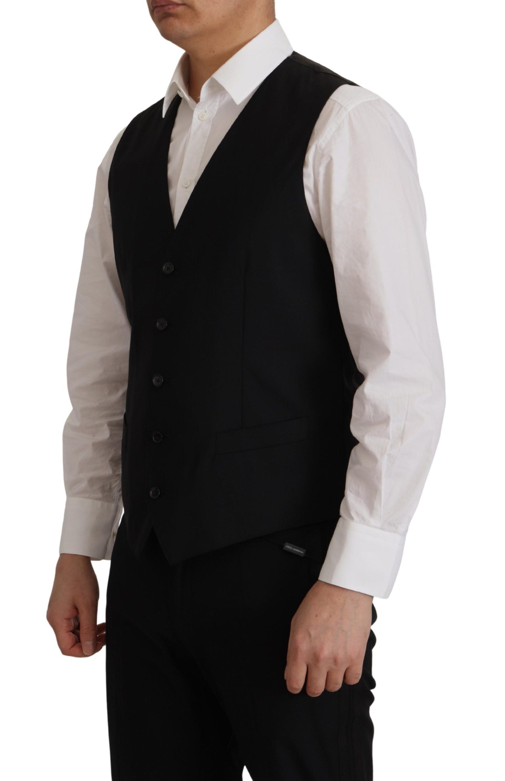 Elegantes Ensemble aus schwarzem Martini-Blazer und Weste von Dolce &amp; Gabbana