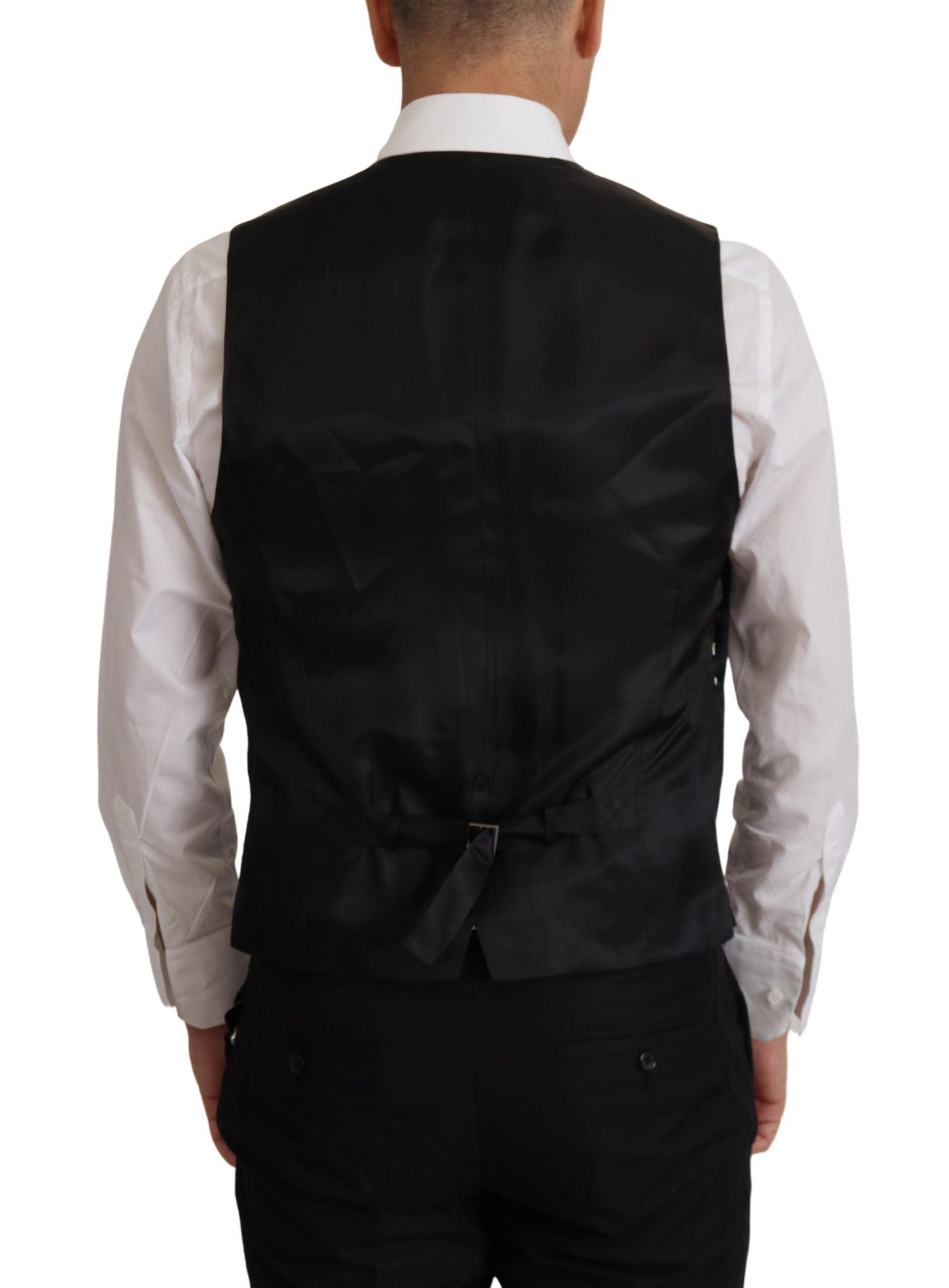 Elegantes Ensemble aus schwarzem Martini-Blazer und Weste von Dolce &amp; Gabbana