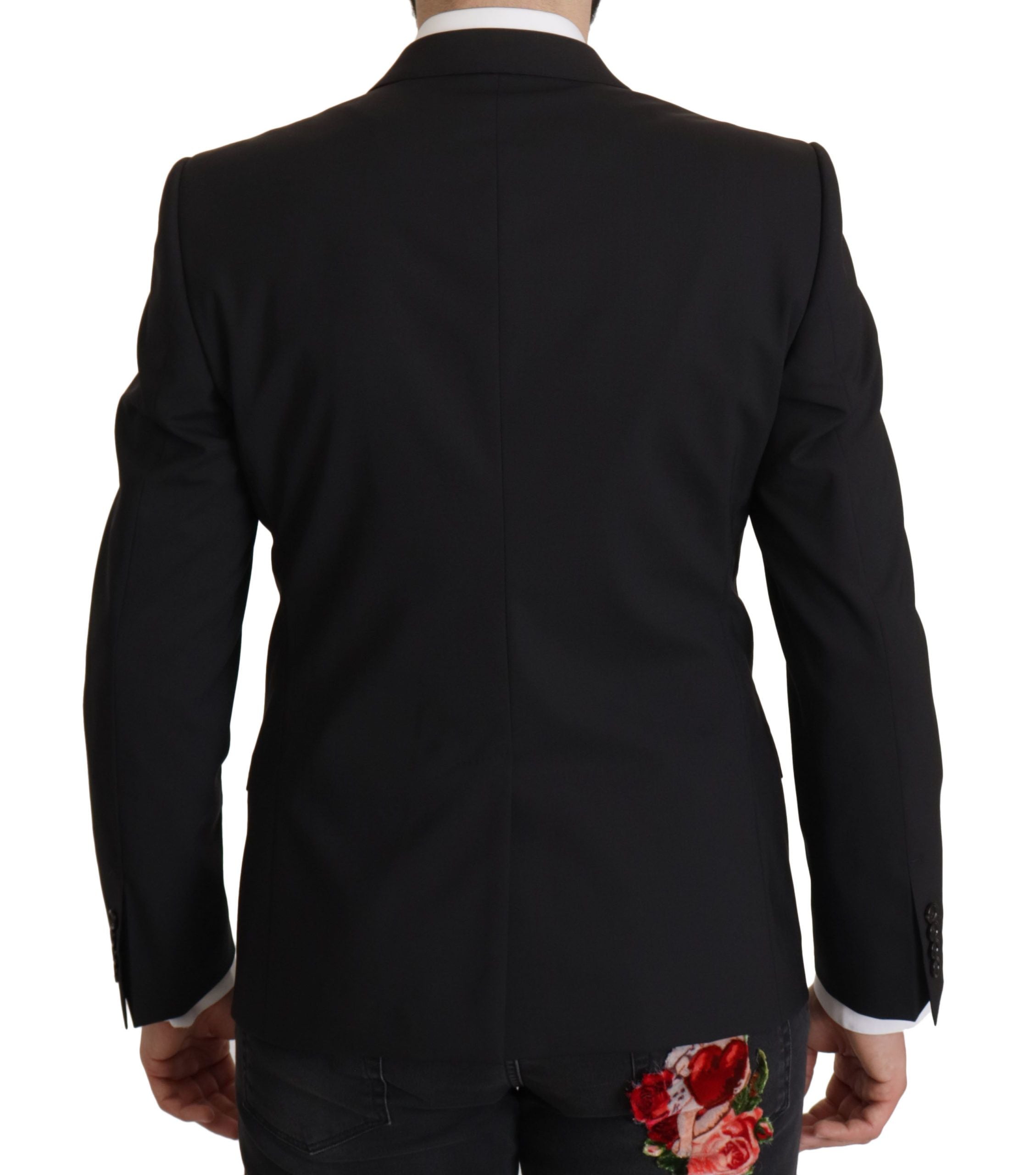 Dolce &amp; Gabbana – Elegante, schmal geschnittene schwarze Blazerjacke