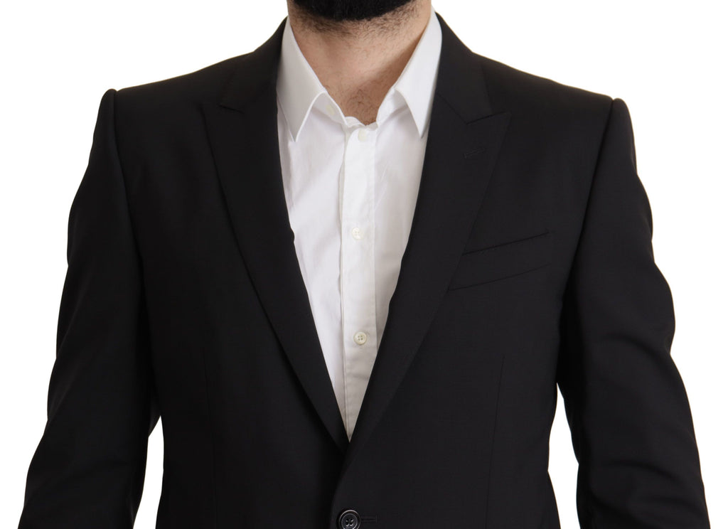 Dolce &amp; Gabbana – Elegante, schmal geschnittene schwarze Blazerjacke