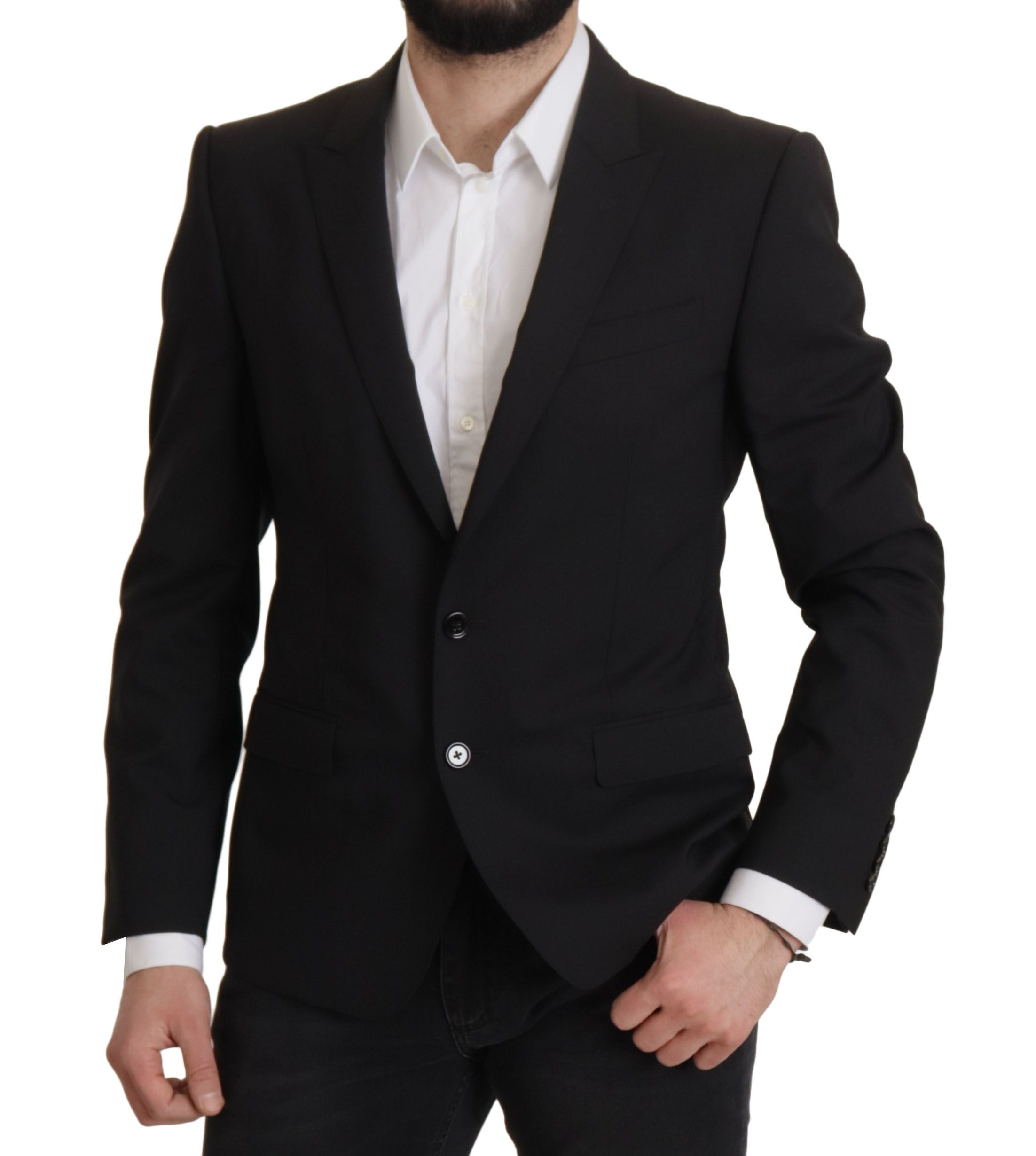 Dolce &amp; Gabbana – Elegante, schmal geschnittene schwarze Blazerjacke