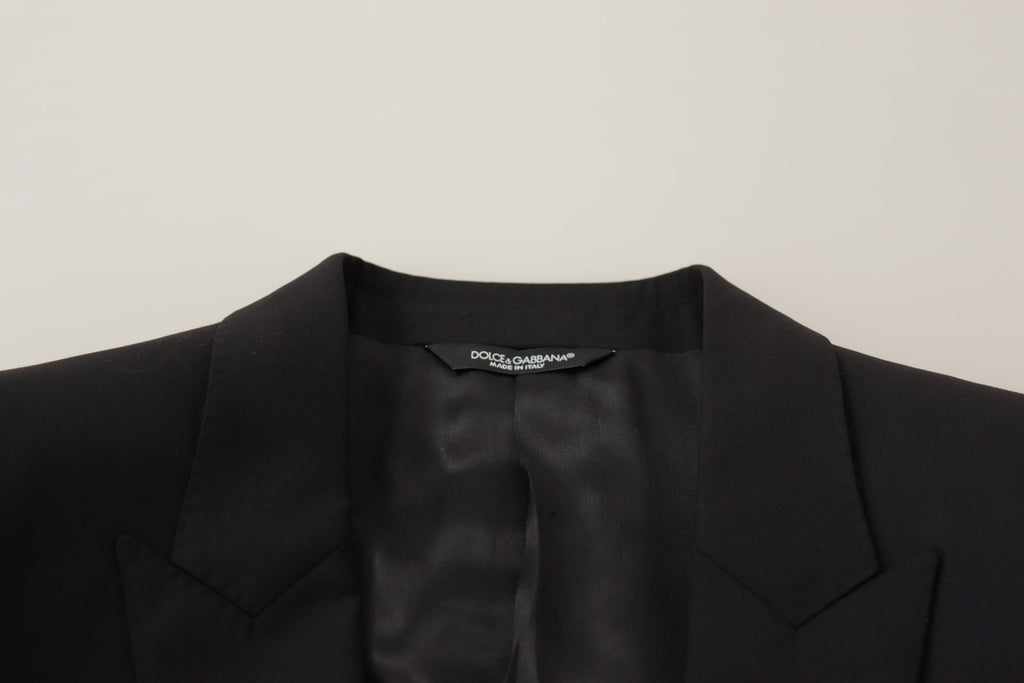 Dolce &amp; Gabbana – Elegante, schmal geschnittene schwarze Blazerjacke