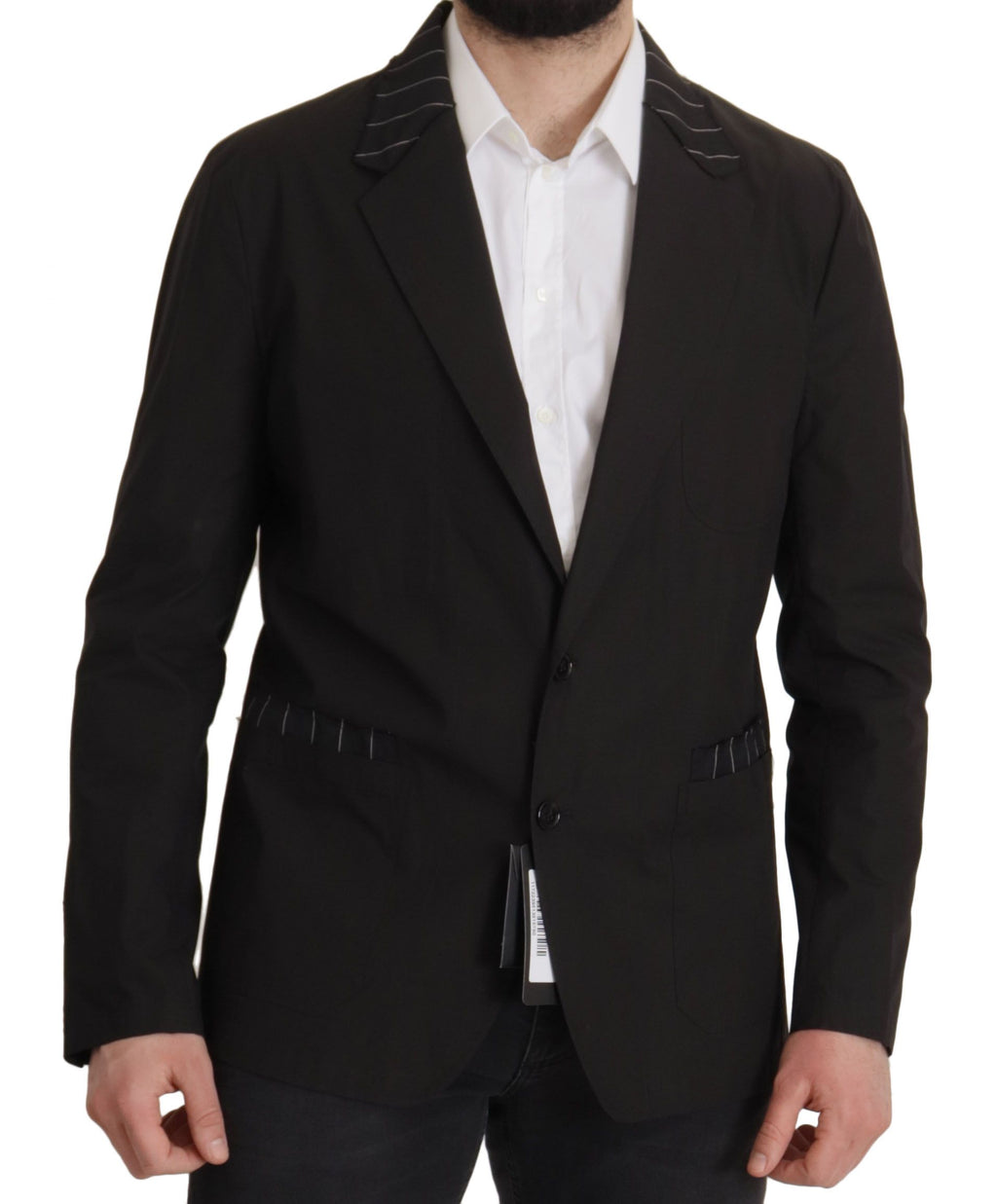 Dolce &amp; Gabbana Elegante schwarze Blazerjacke aus Baumwoll-Wollmischung