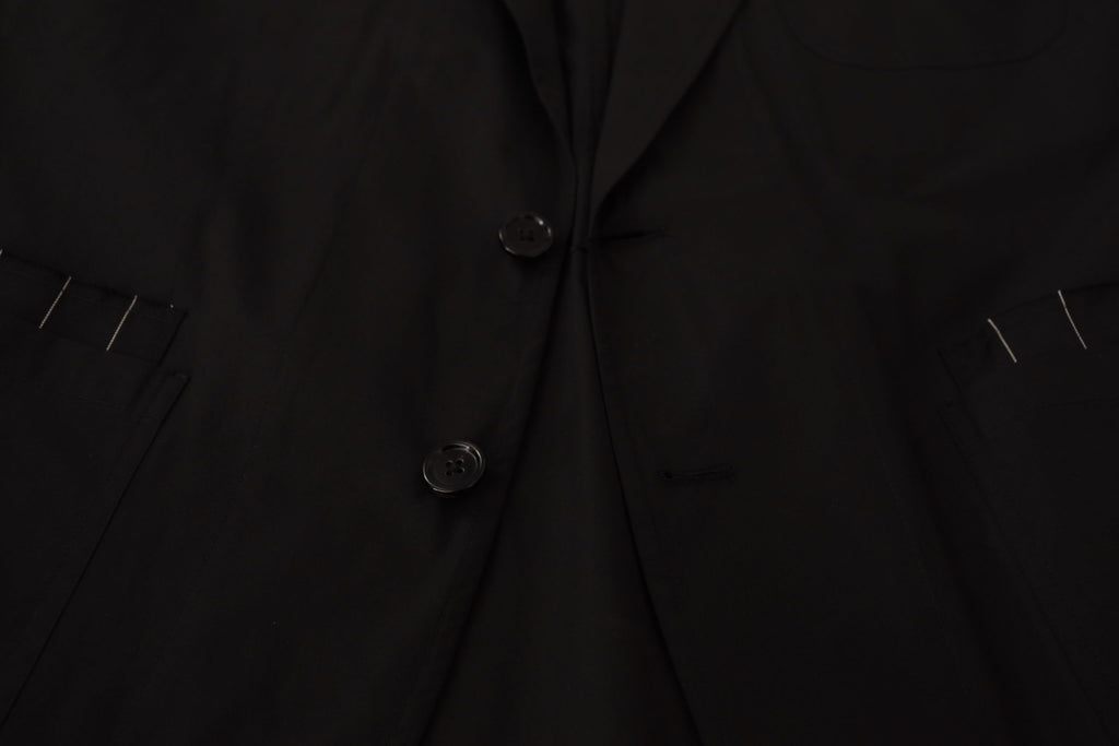 Dolce &amp; Gabbana Elegante schwarze Blazerjacke aus Baumwoll-Wollmischung