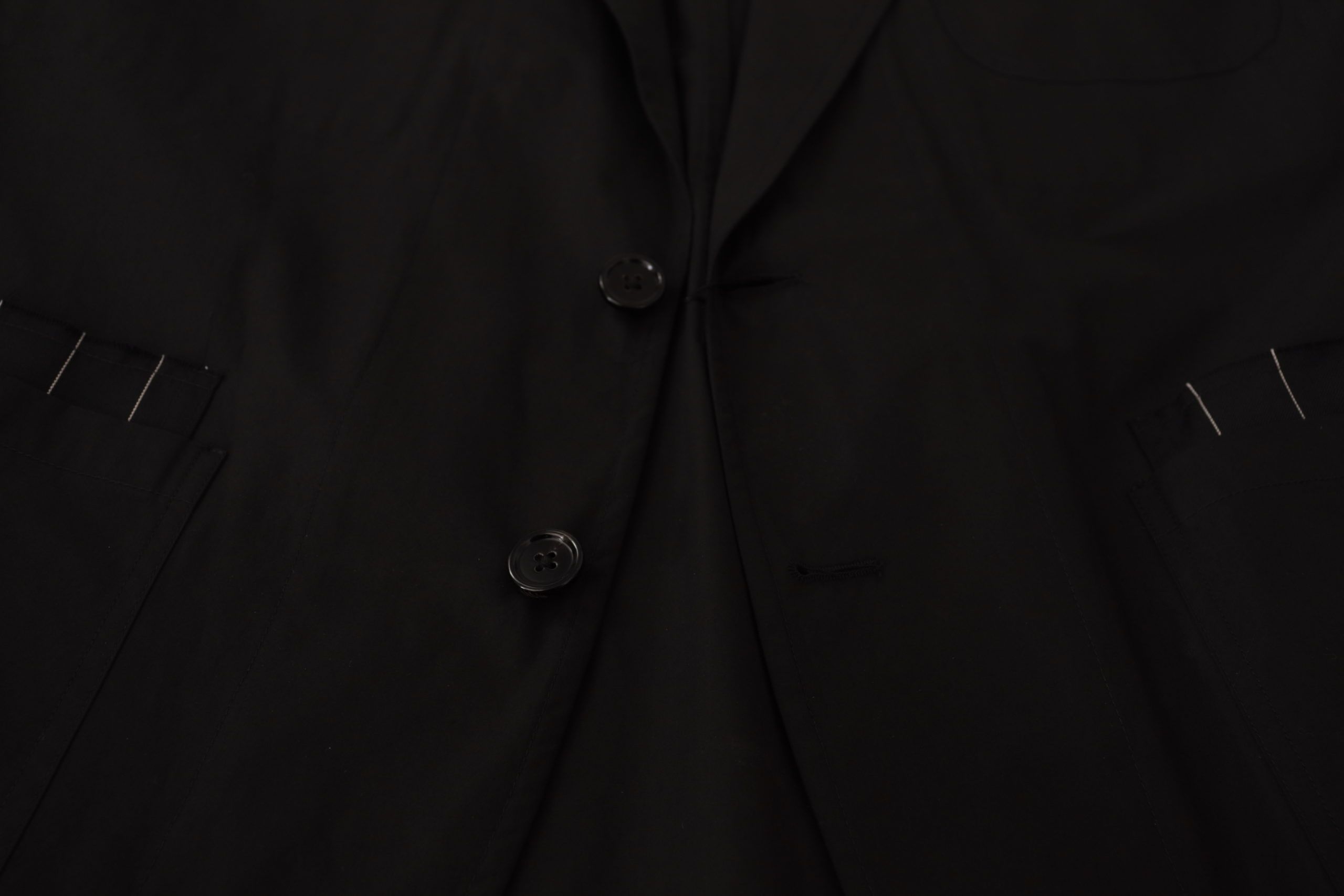 Dolce &amp; Gabbana Elegante schwarze Blazerjacke aus Baumwoll-Wollmischung