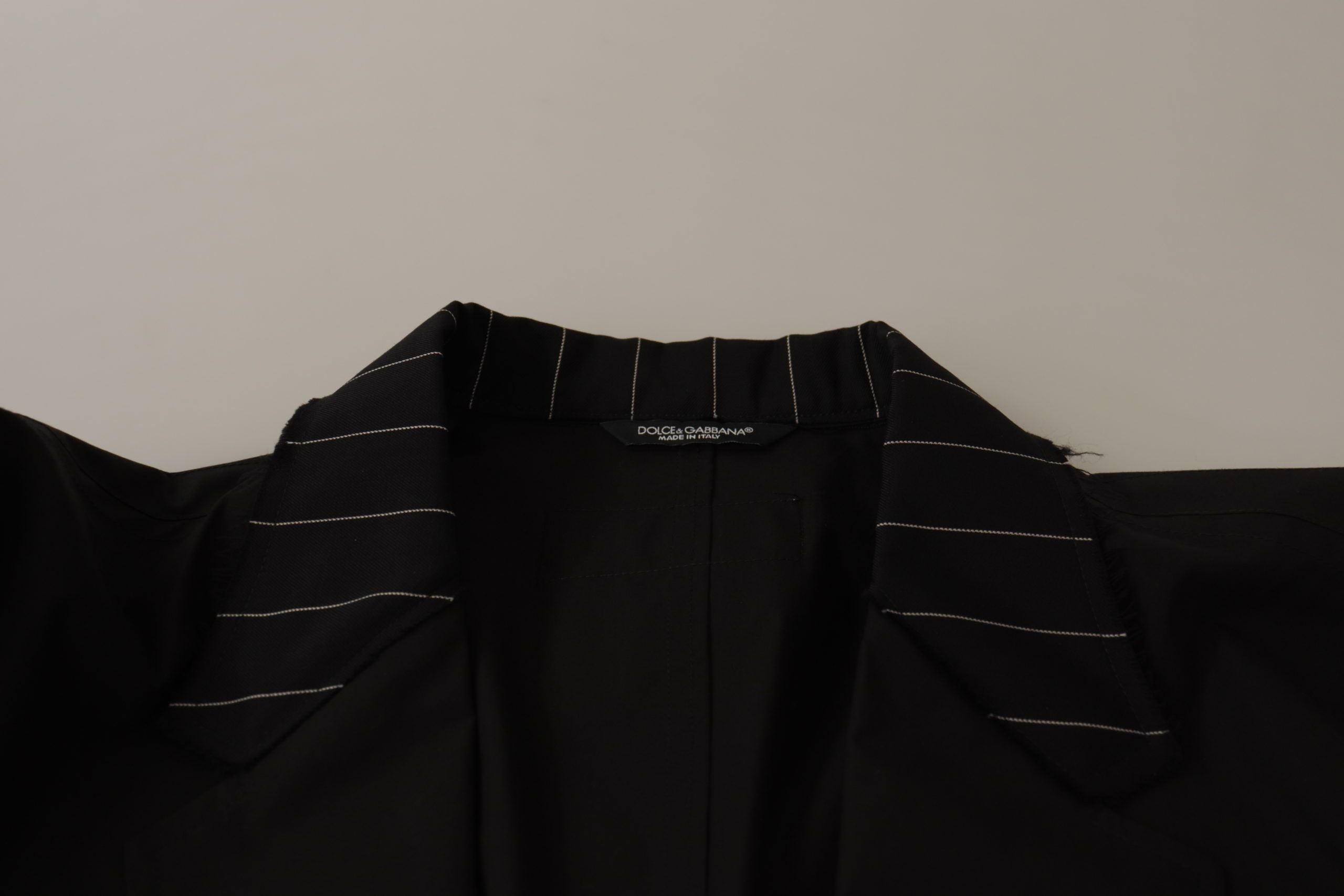 Dolce &amp; Gabbana Elegante schwarze Blazerjacke aus Baumwoll-Wollmischung