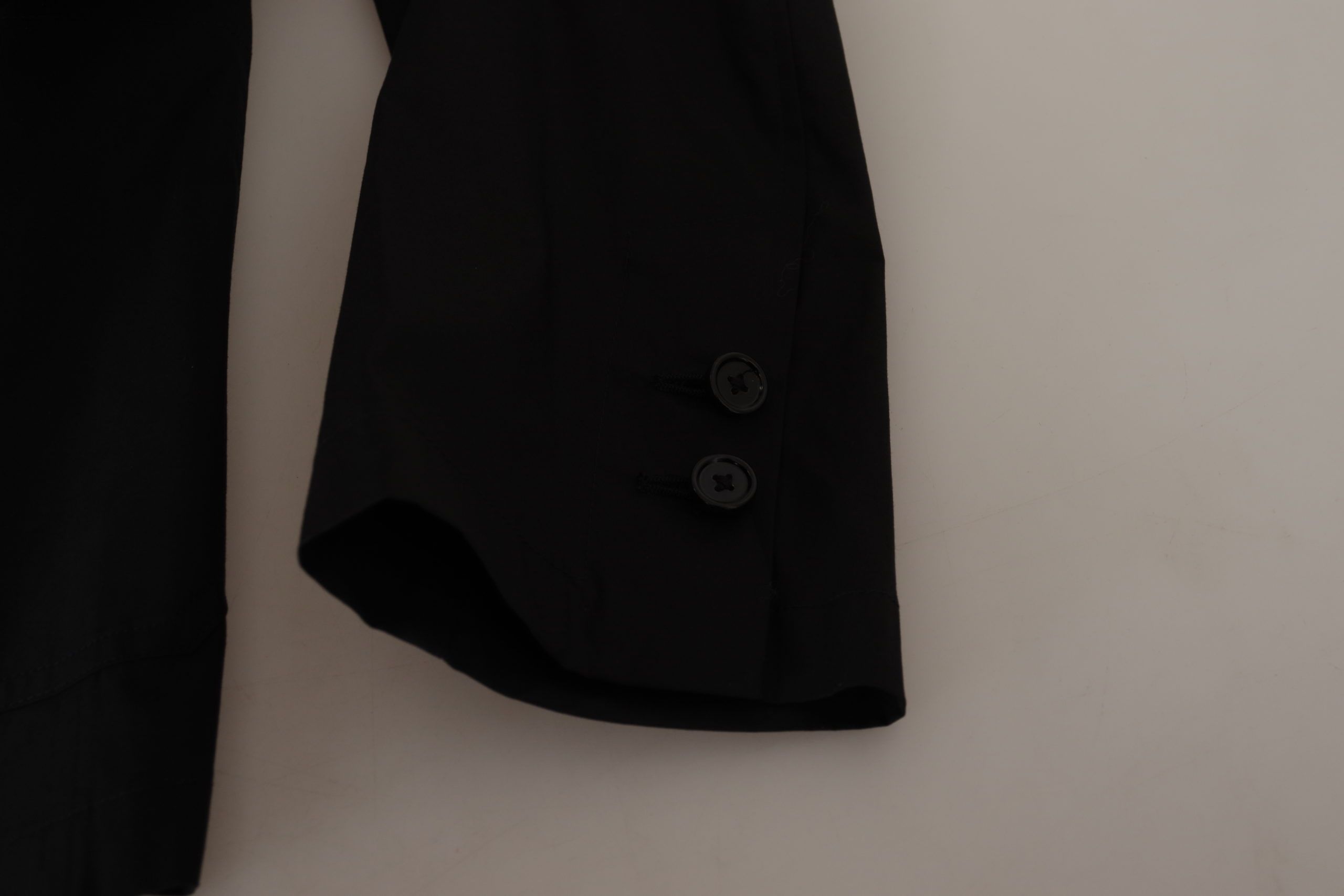 Dolce &amp; Gabbana Elegante schwarze Blazerjacke aus Baumwoll-Wollmischung