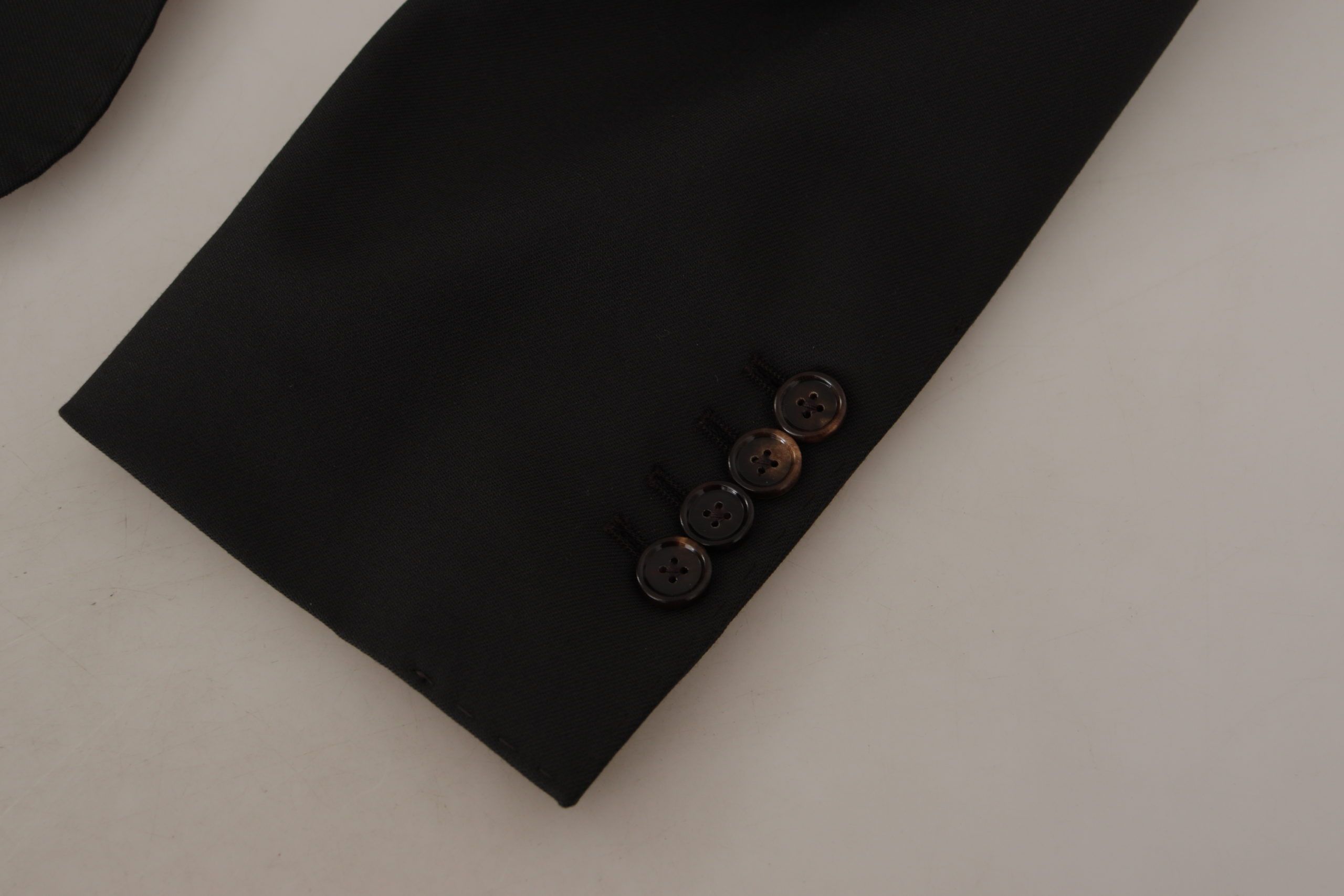 Dolce &amp; Gabbana Elegante, schmale Blazerjacke aus schwarzer Wolle