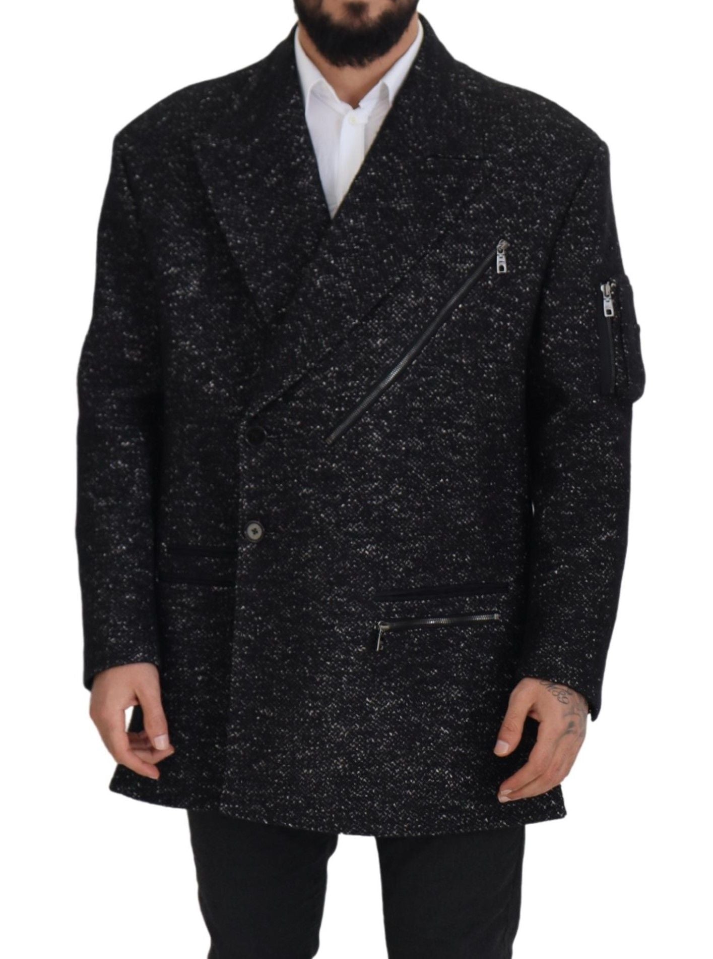 Dolce &amp; Gabbana – Elegante, gemusterte Zweireiherjacke aus Wolle