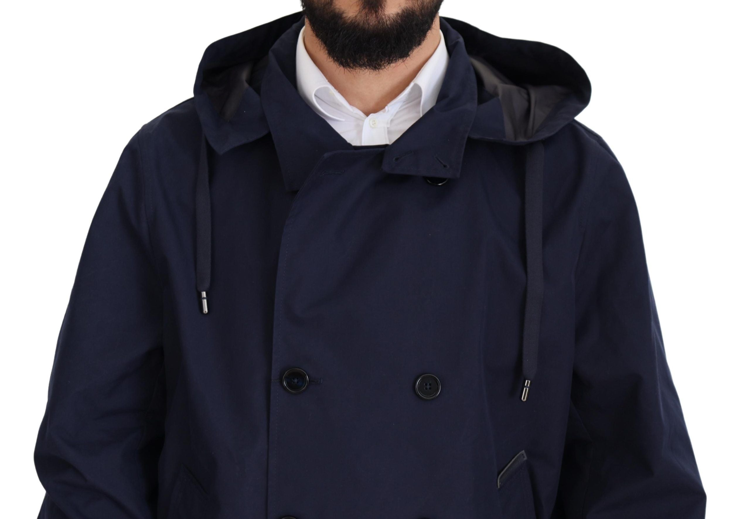 Dolce &amp; Gabbana Elegante zweireihige blaue Parkajacke