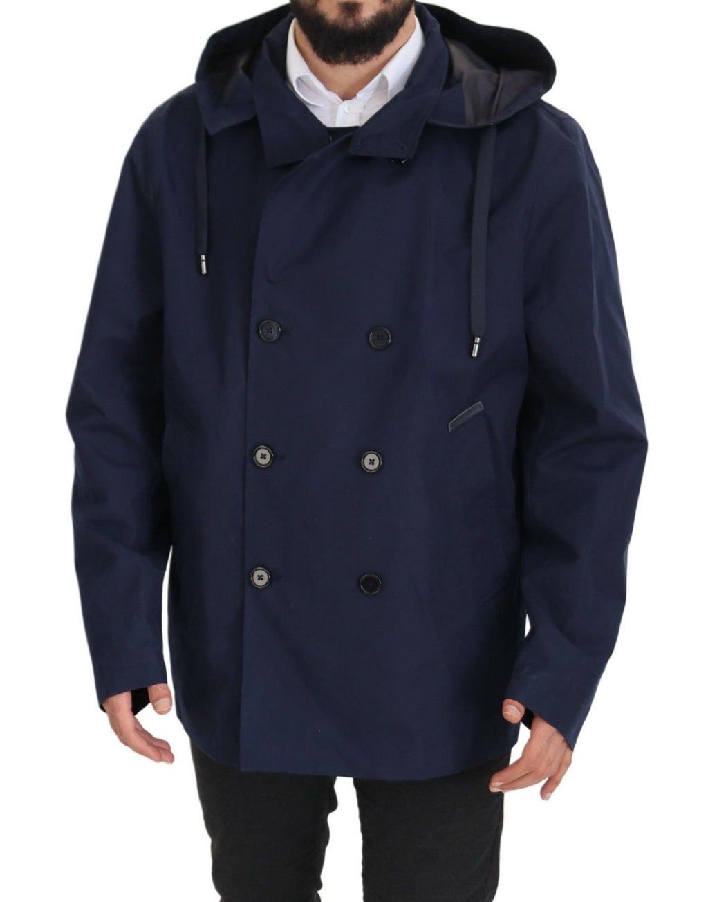 Dolce &amp; Gabbana Elegante zweireihige blaue Parkajacke