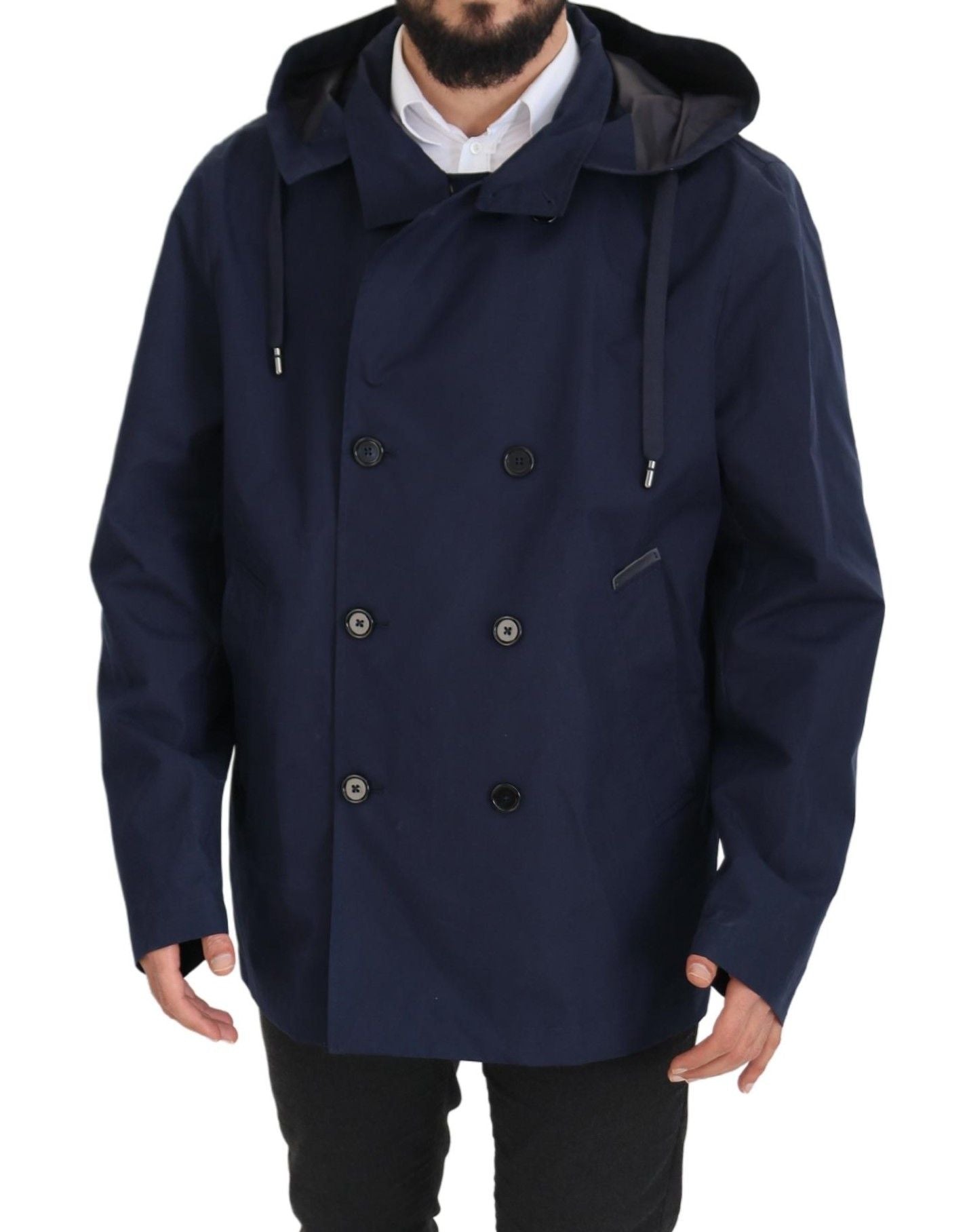 Dolce &amp; Gabbana Elegante zweireihige blaue Parkajacke
