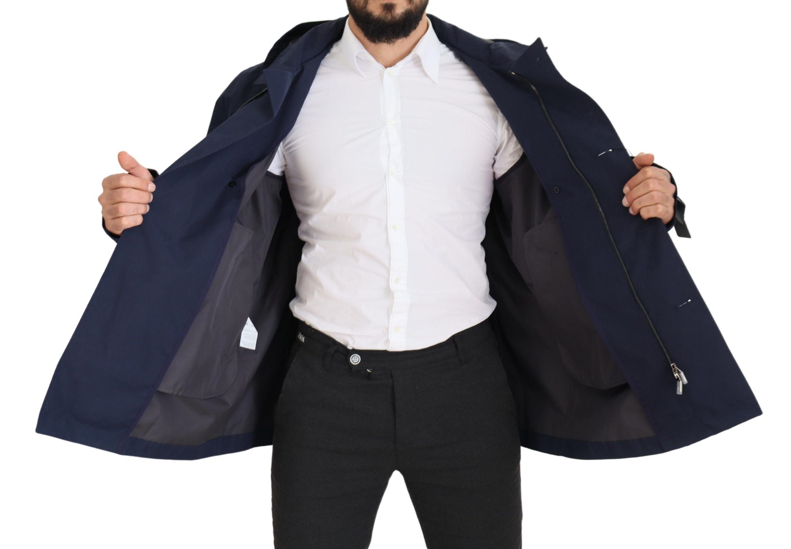 Dolce &amp; Gabbana Elegante zweireihige blaue Parkajacke