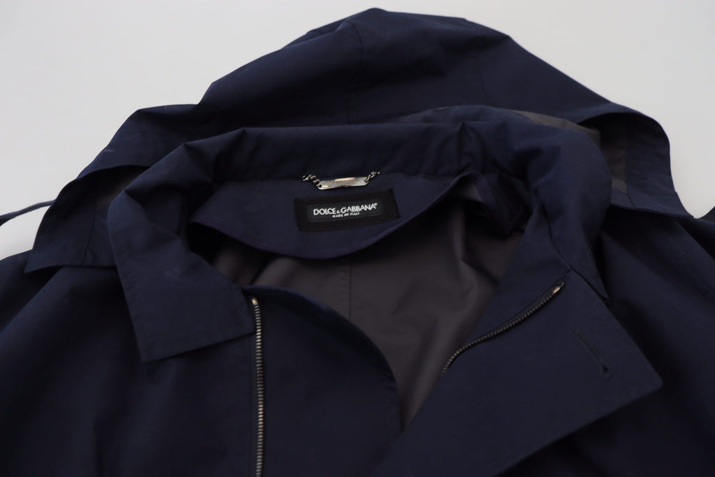 Dolce &amp; Gabbana Elegante zweireihige blaue Parkajacke