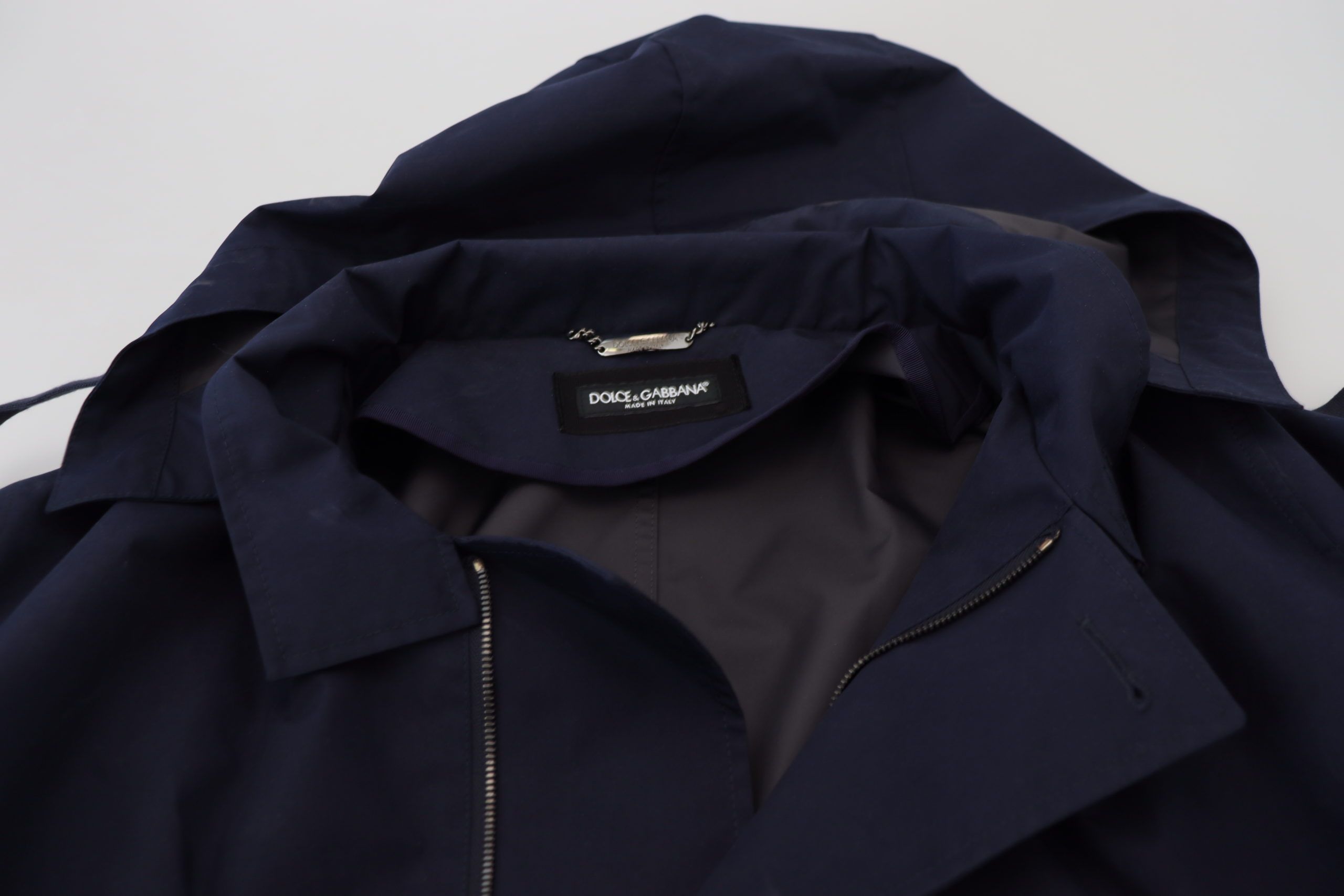 Dolce &amp; Gabbana Elegante zweireihige blaue Parkajacke