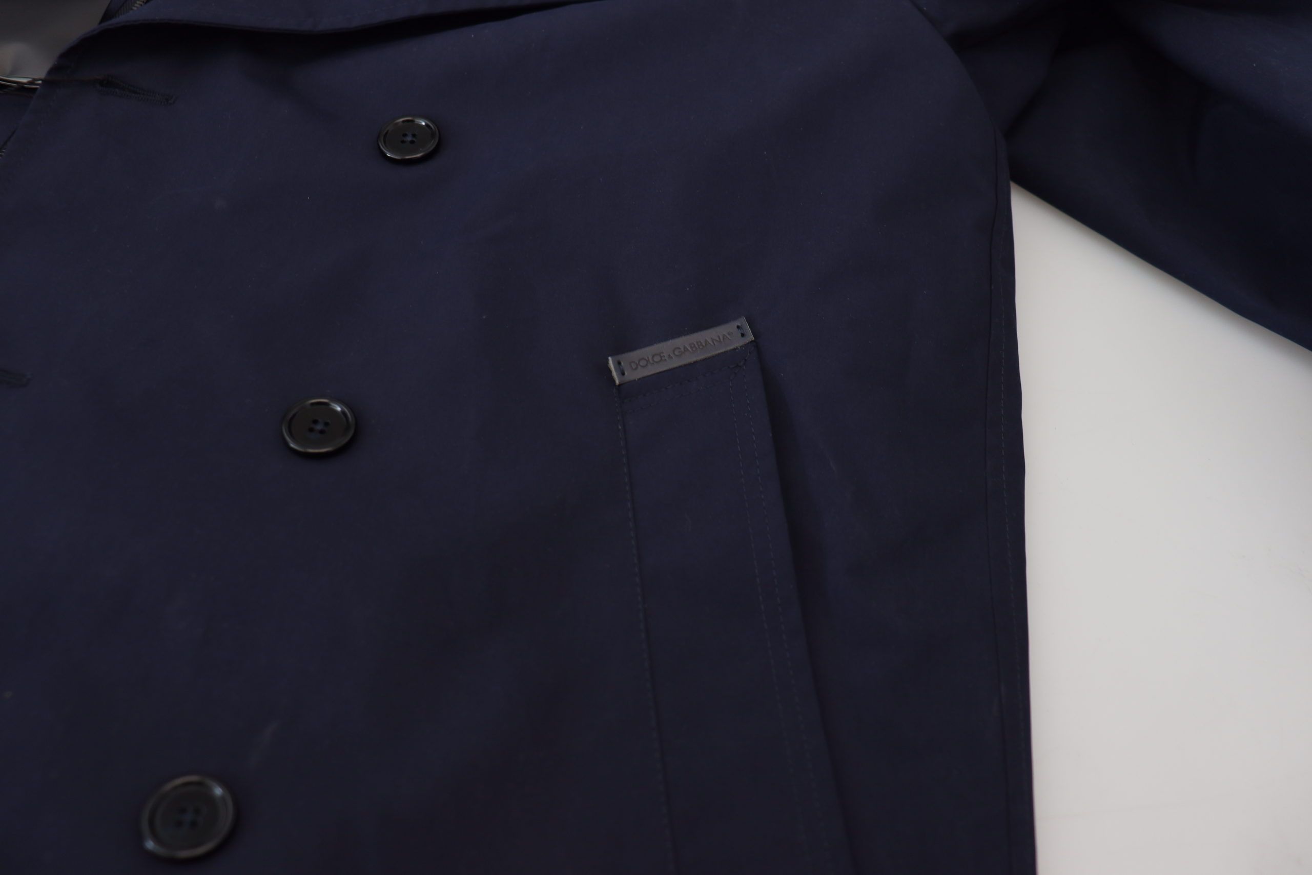 Dolce &amp; Gabbana Elegante zweireihige blaue Parkajacke